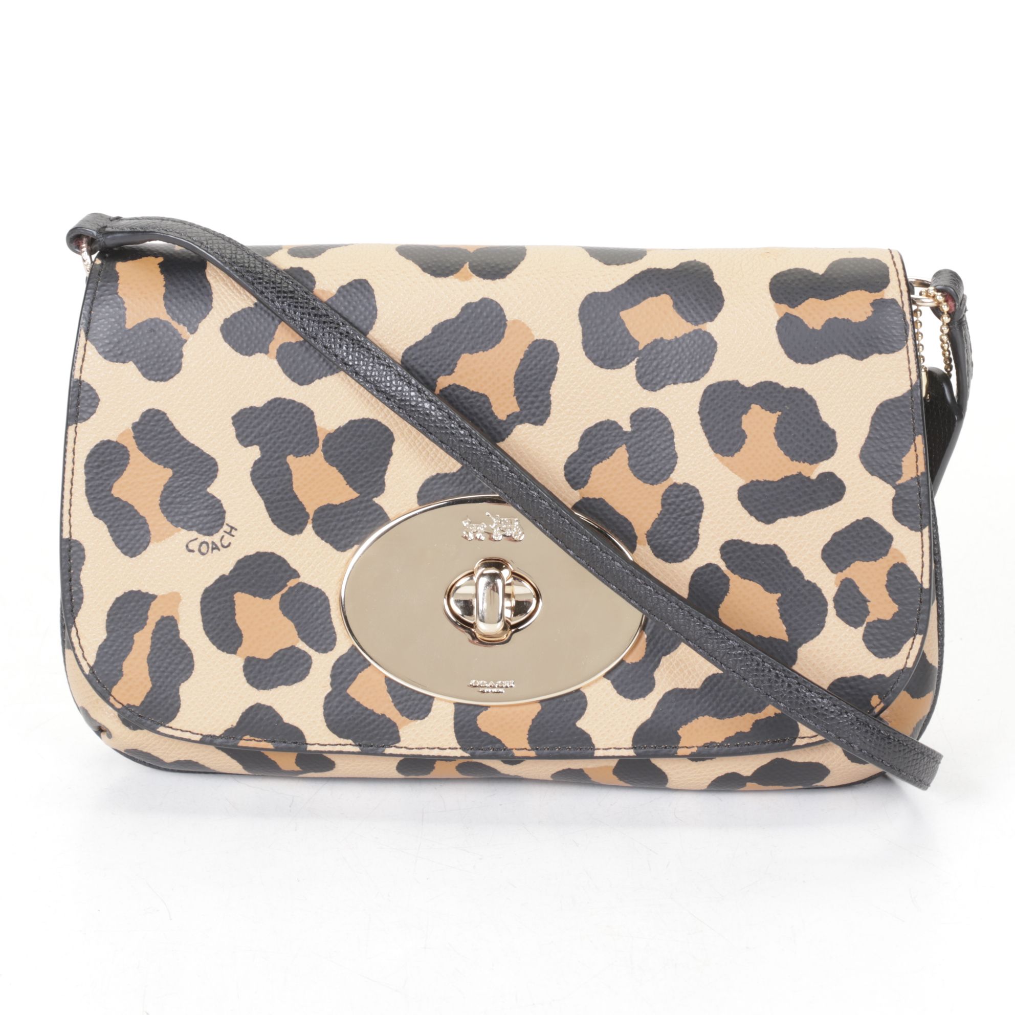 Coach Pink Tote with Patent Leather Trim & Ocelot Print Cross-Body Bag