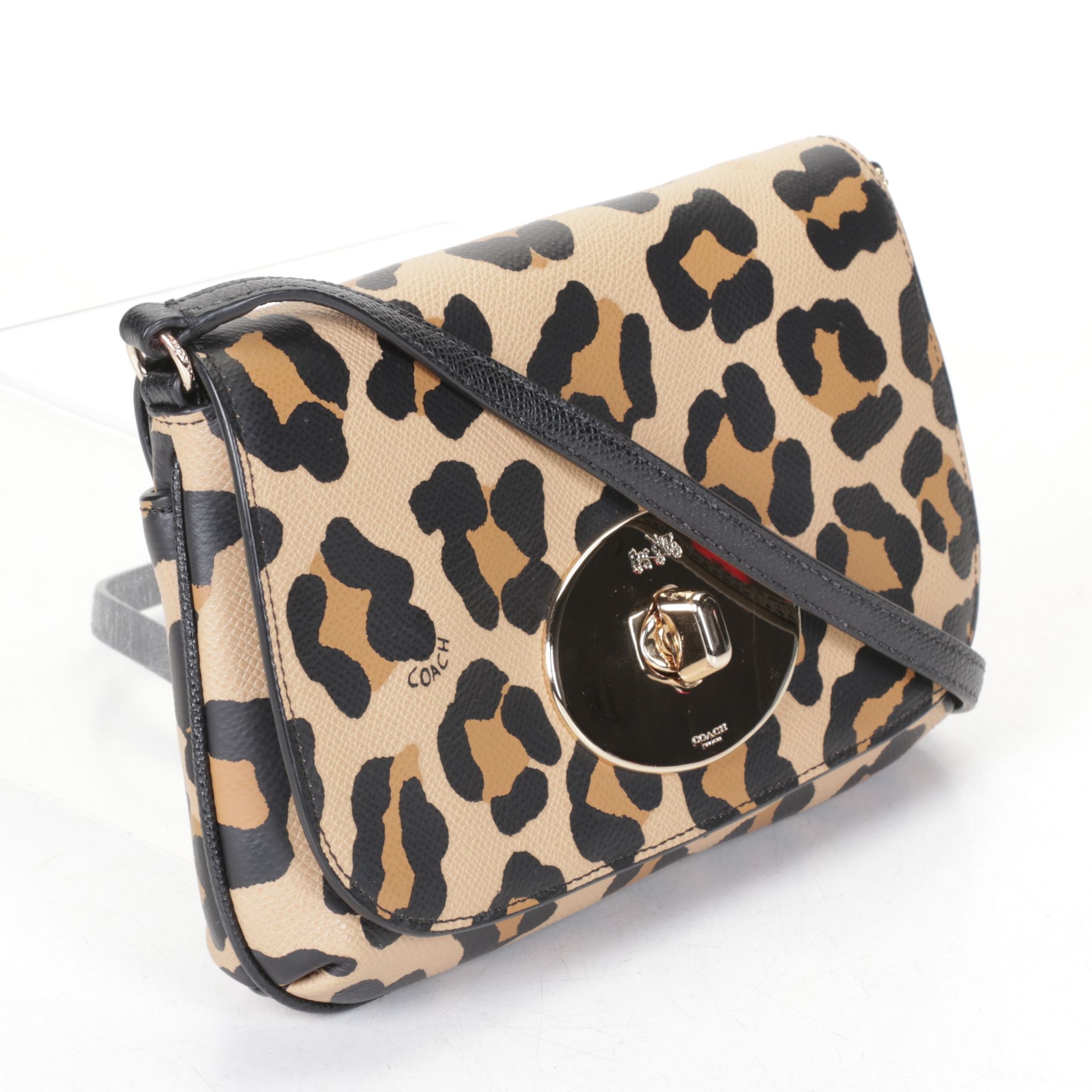 Coach Pink Tote with Patent Leather Trim & Ocelot Print Cross-Body Bag