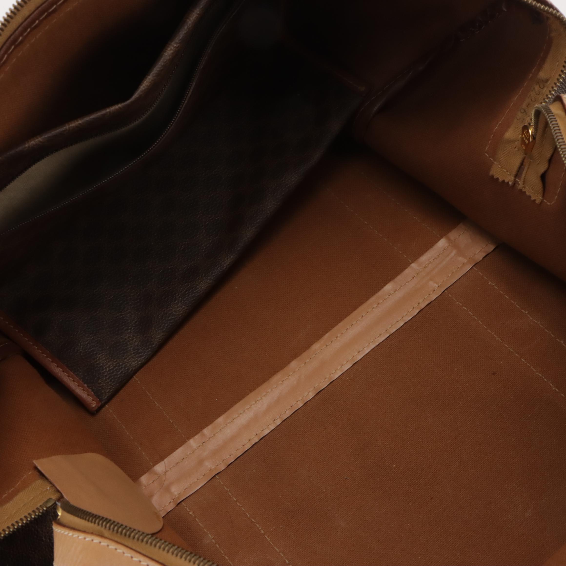 Celine Duffle Bag in Dark Brown Macadam Canvas and Leather Trim