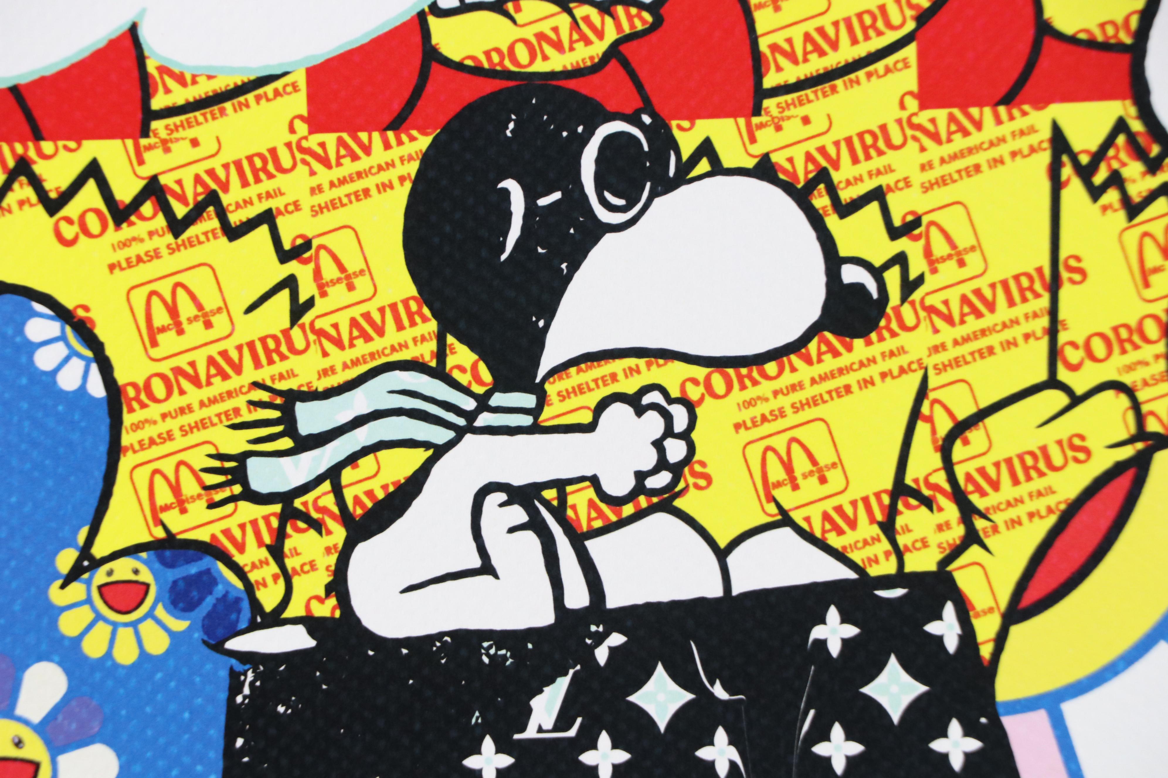 Death NYC Graphic Digital Print Homage to Peanuts x Simpsons x LV