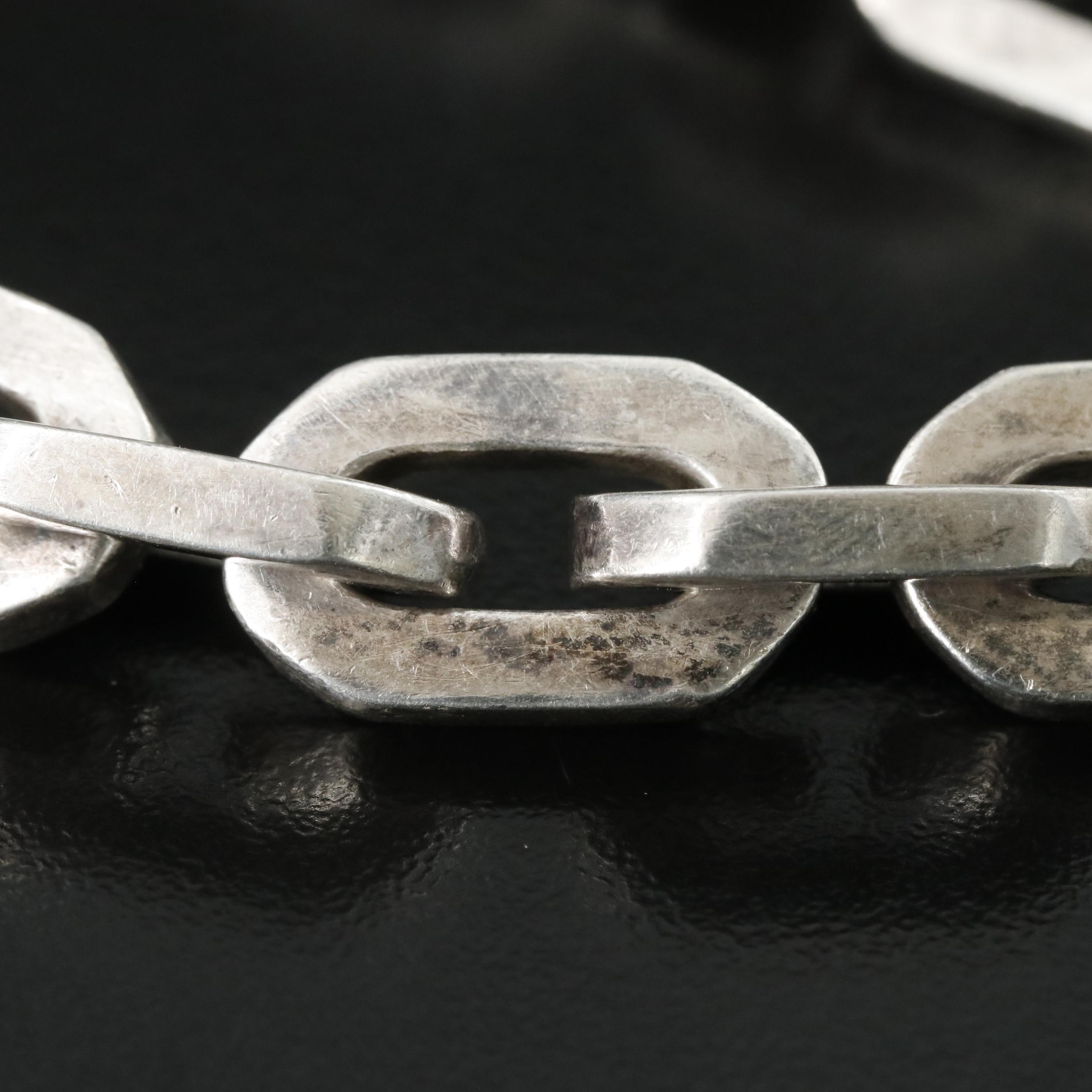 Mexican Modernist Sterling Cable Chain Bracelet