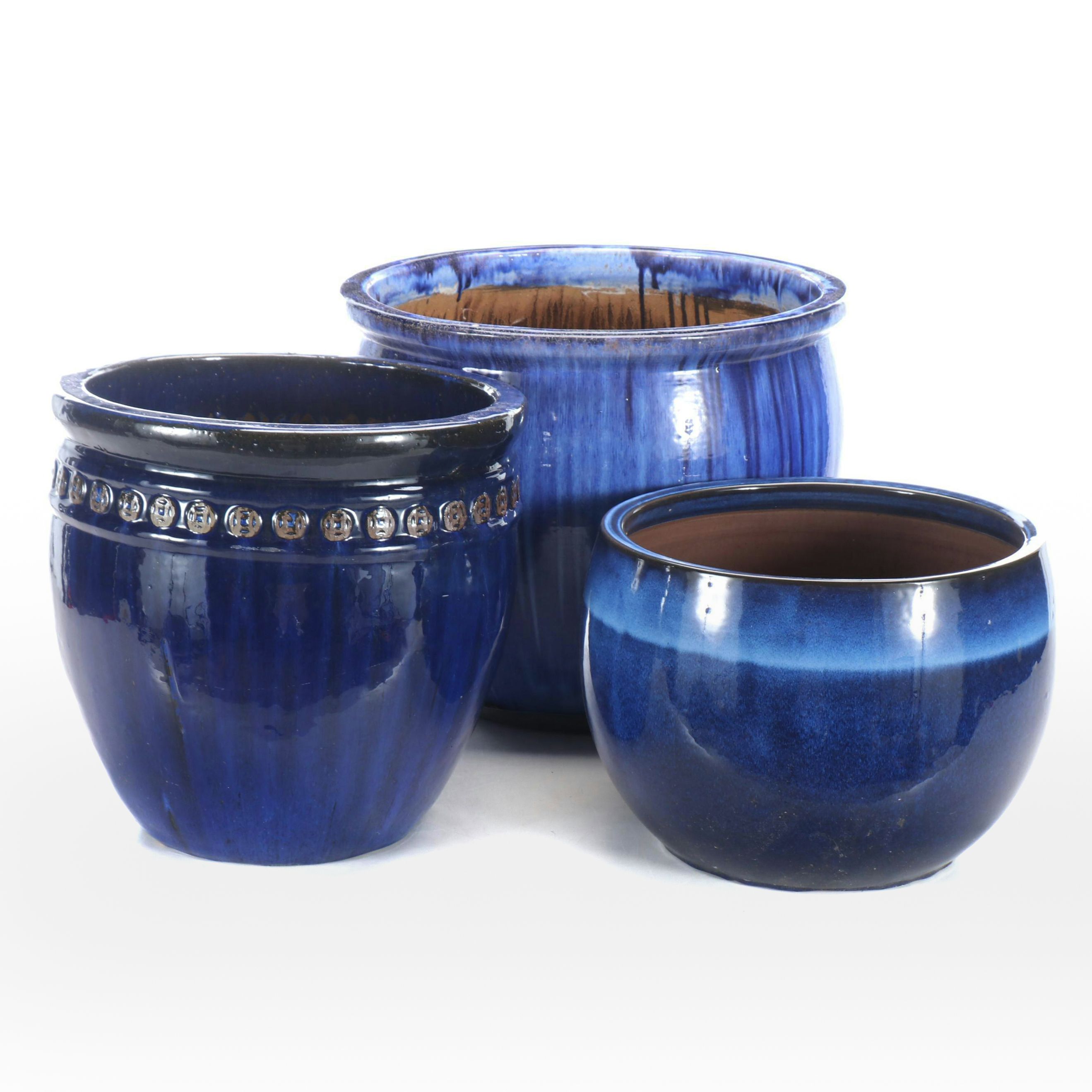 Blue Ceramic Outdoor Planters