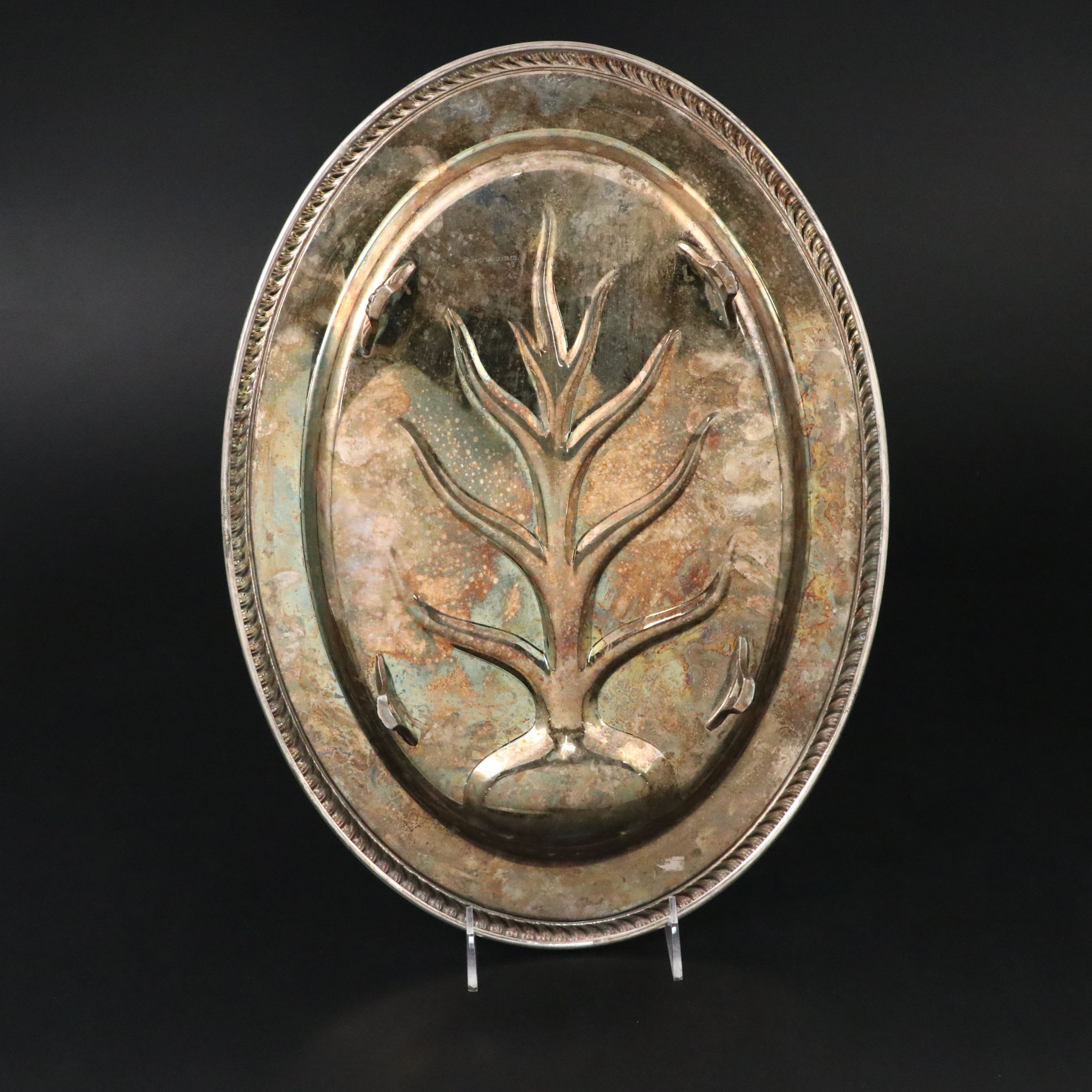 International Silver Co. Silver Plate Footed Tray and More Silver Plate Trays