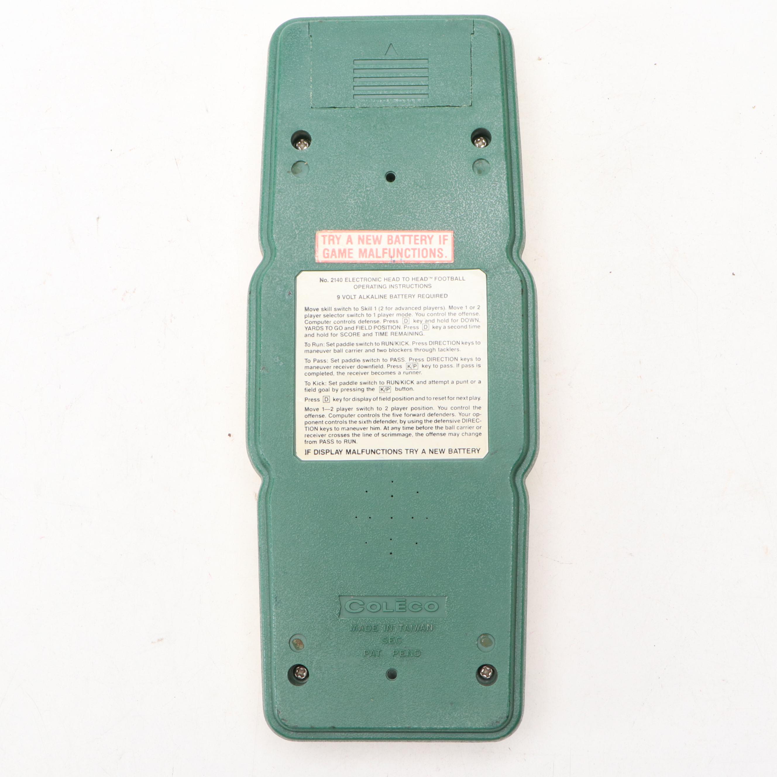 Vintage Coleco "Head to Head Football" Handheld Game, 1970s