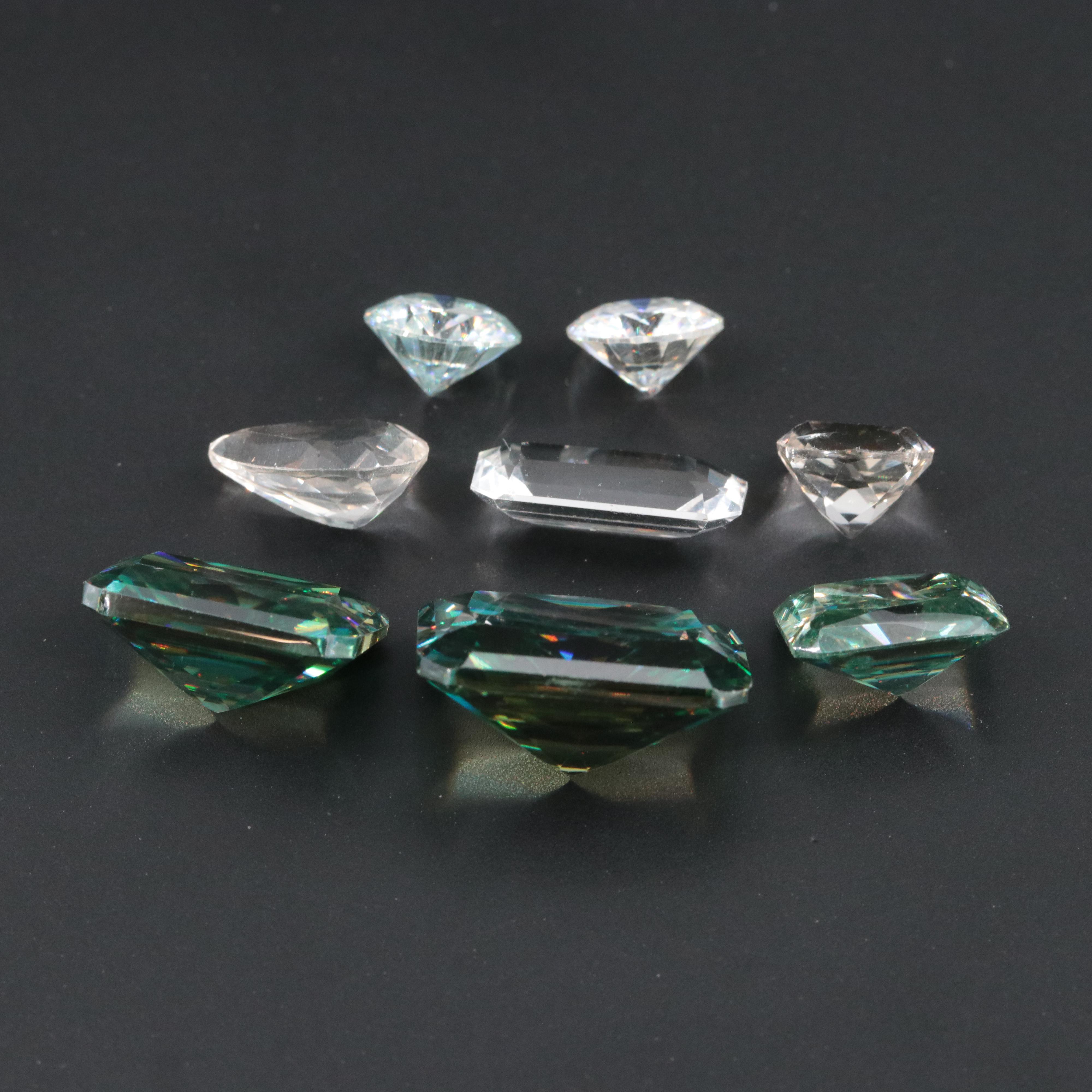 Loose 35.32 CTW Moissanite and White Sapphire Gemstone Lot