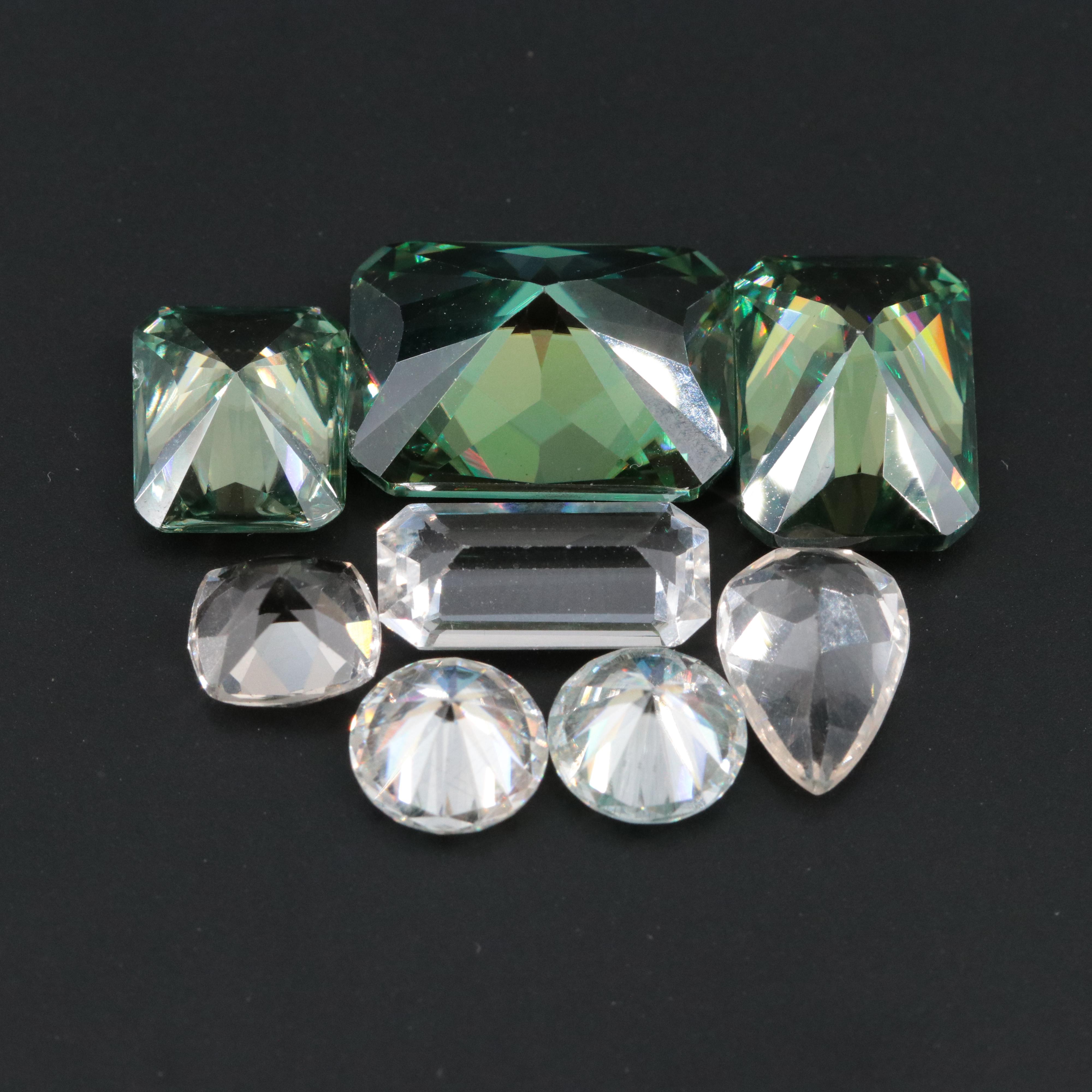 Loose 35.32 CTW Moissanite and White Sapphire Gemstone Lot