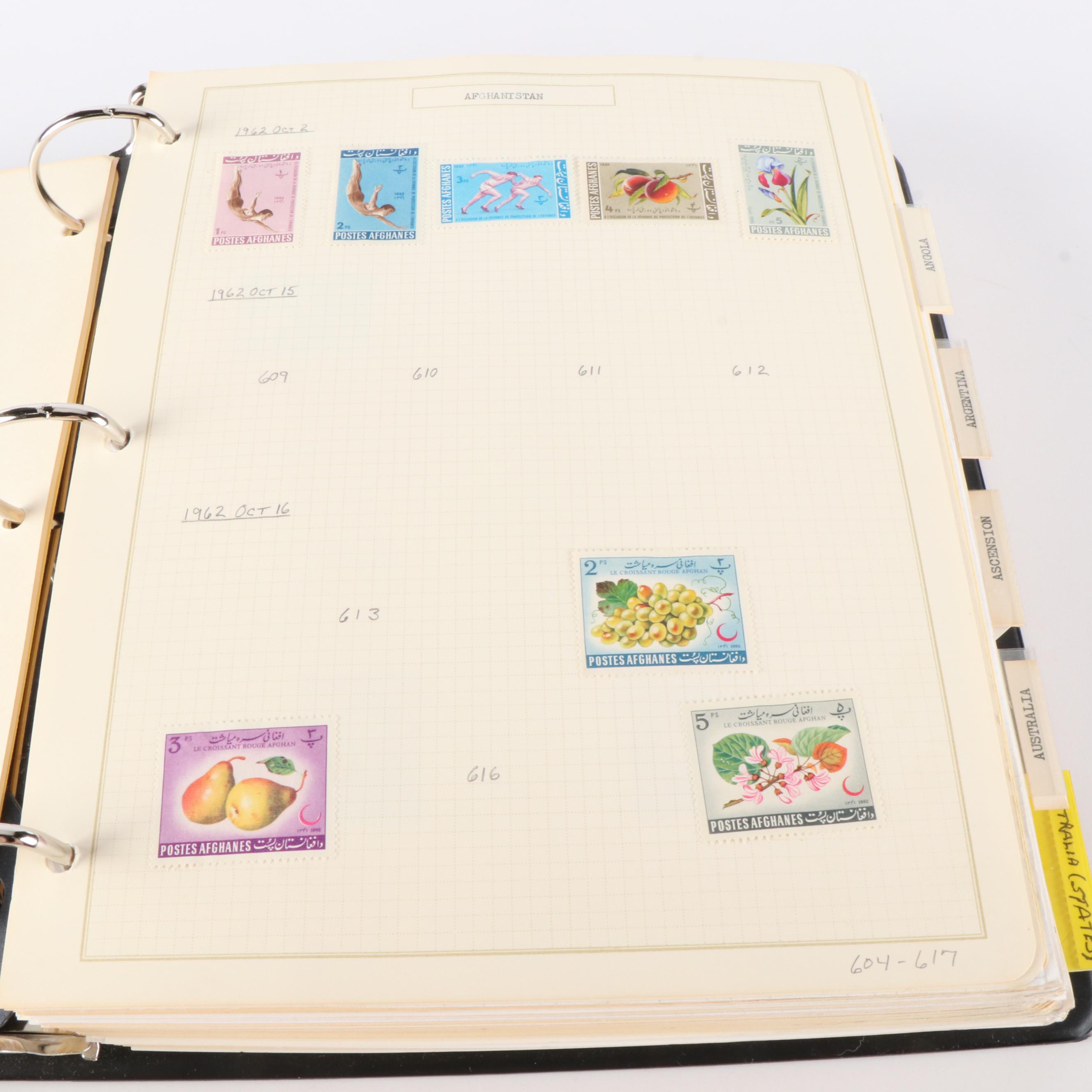 Four Albums of World Postage Stamps and Special Sets, Including Early Issues