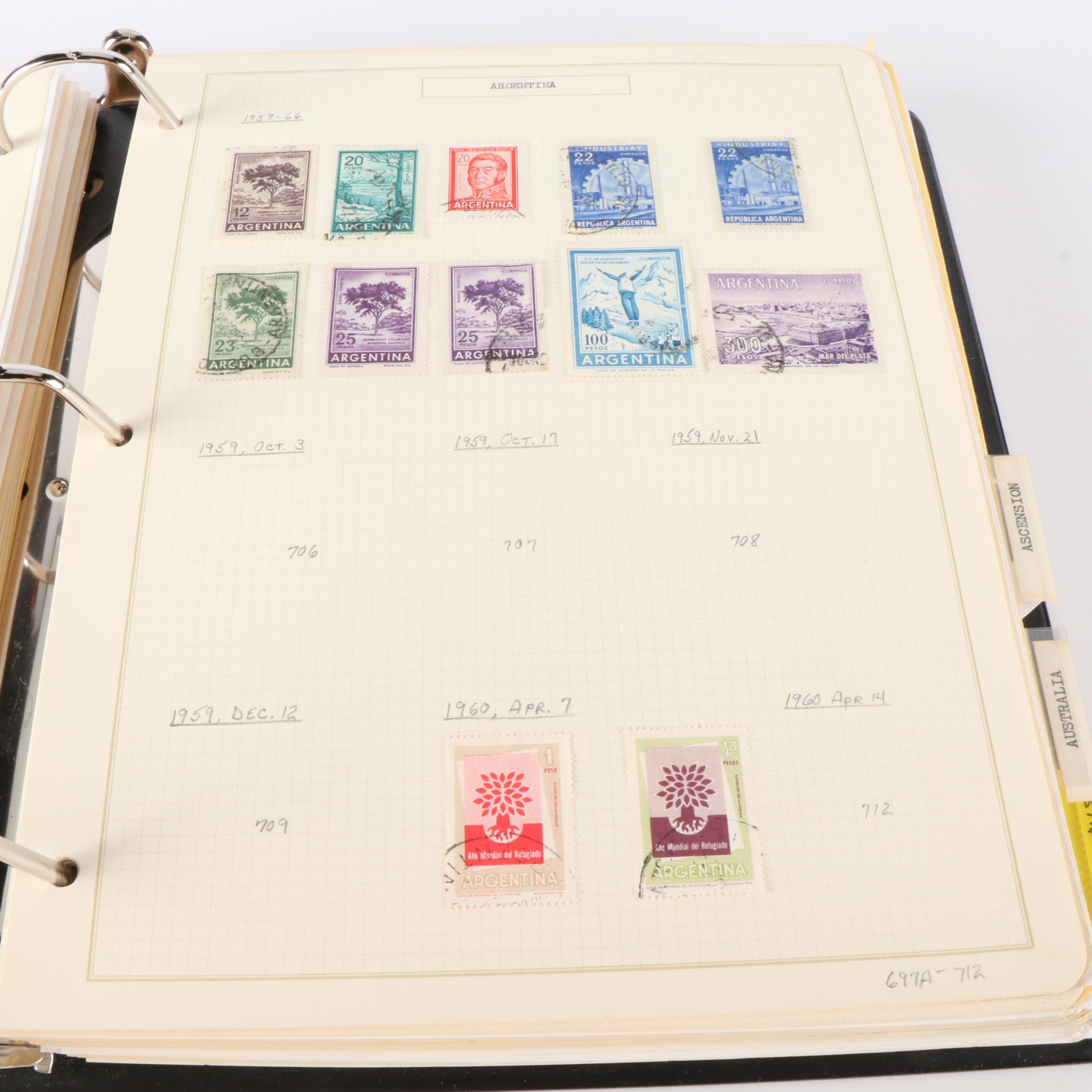Four Albums of World Postage Stamps and Special Sets, Including Early Issues