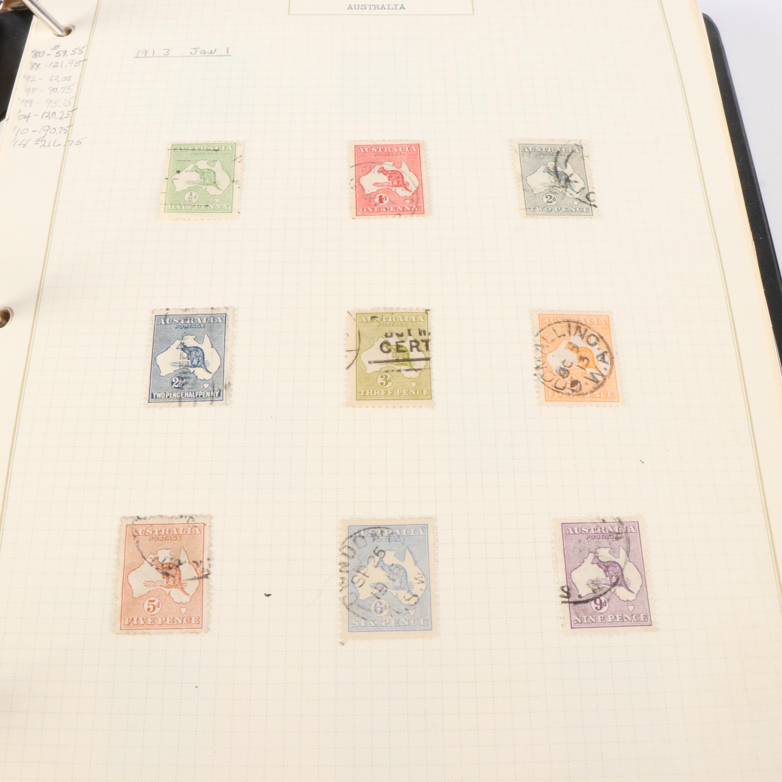 Four Albums of World Postage Stamps and Special Sets, Including Early Issues