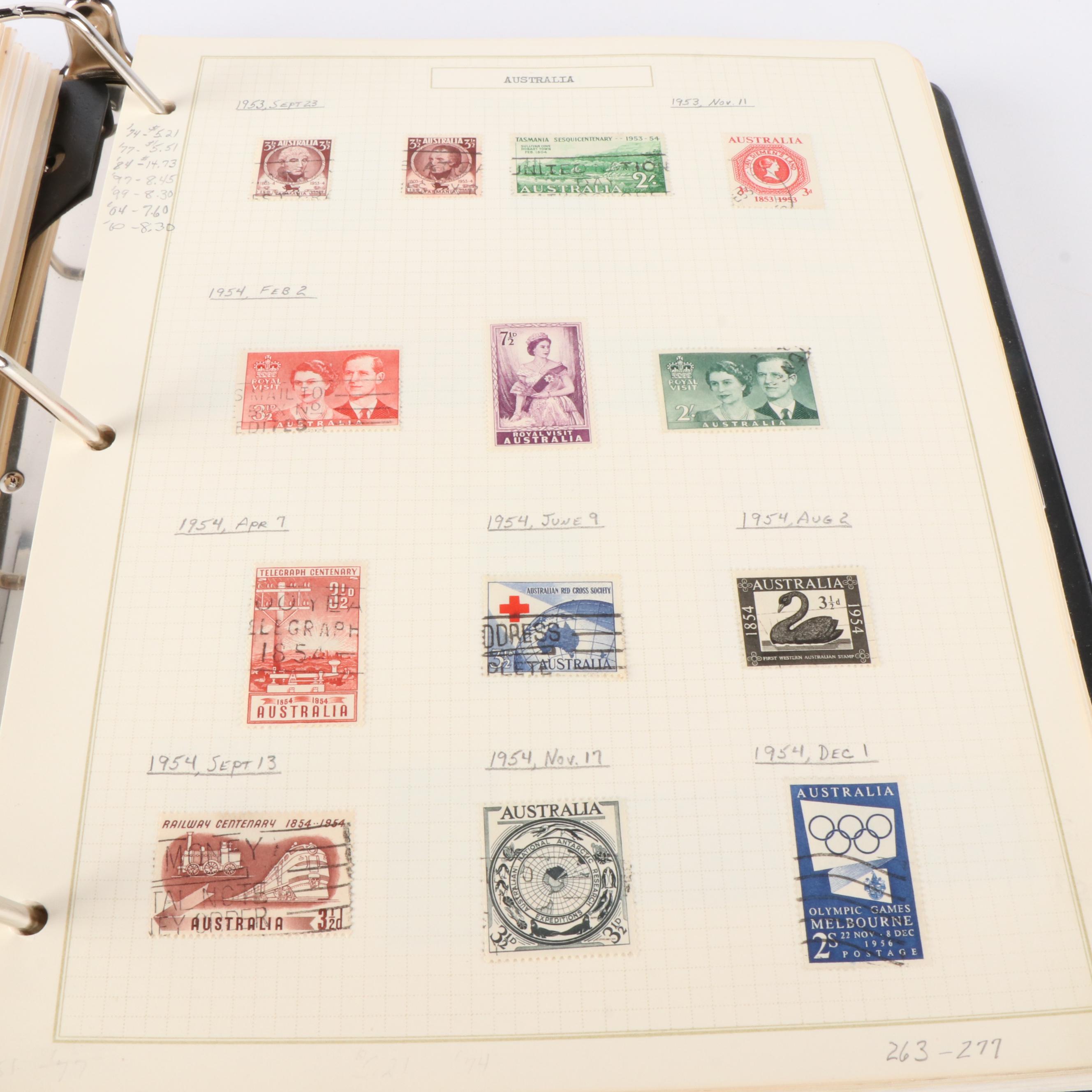Four Albums of World Postage Stamps and Special Sets, Including Early Issues