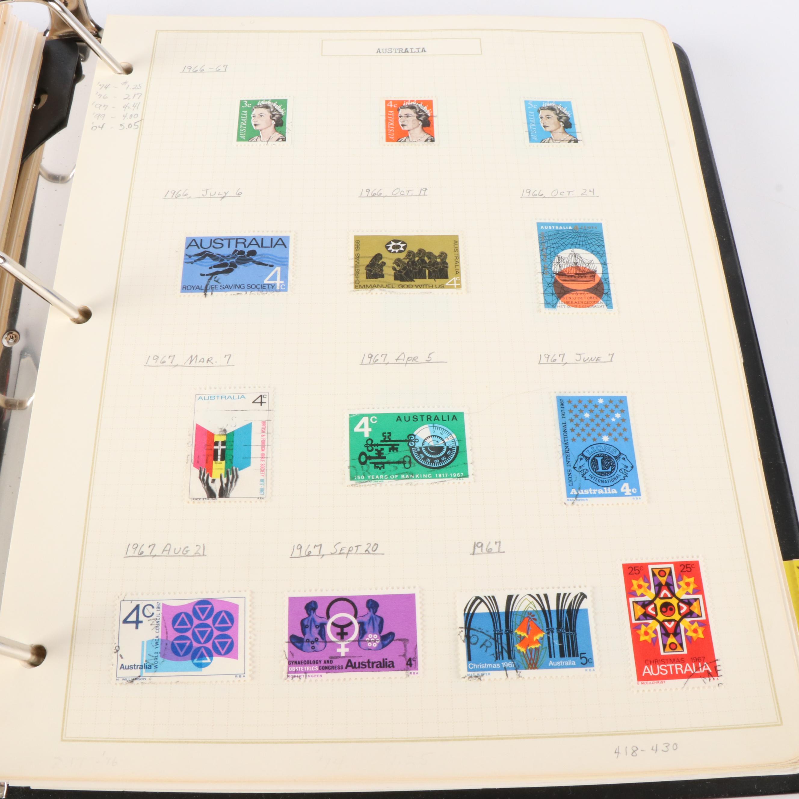 Four Albums of World Postage Stamps and Special Sets, Including Early Issues