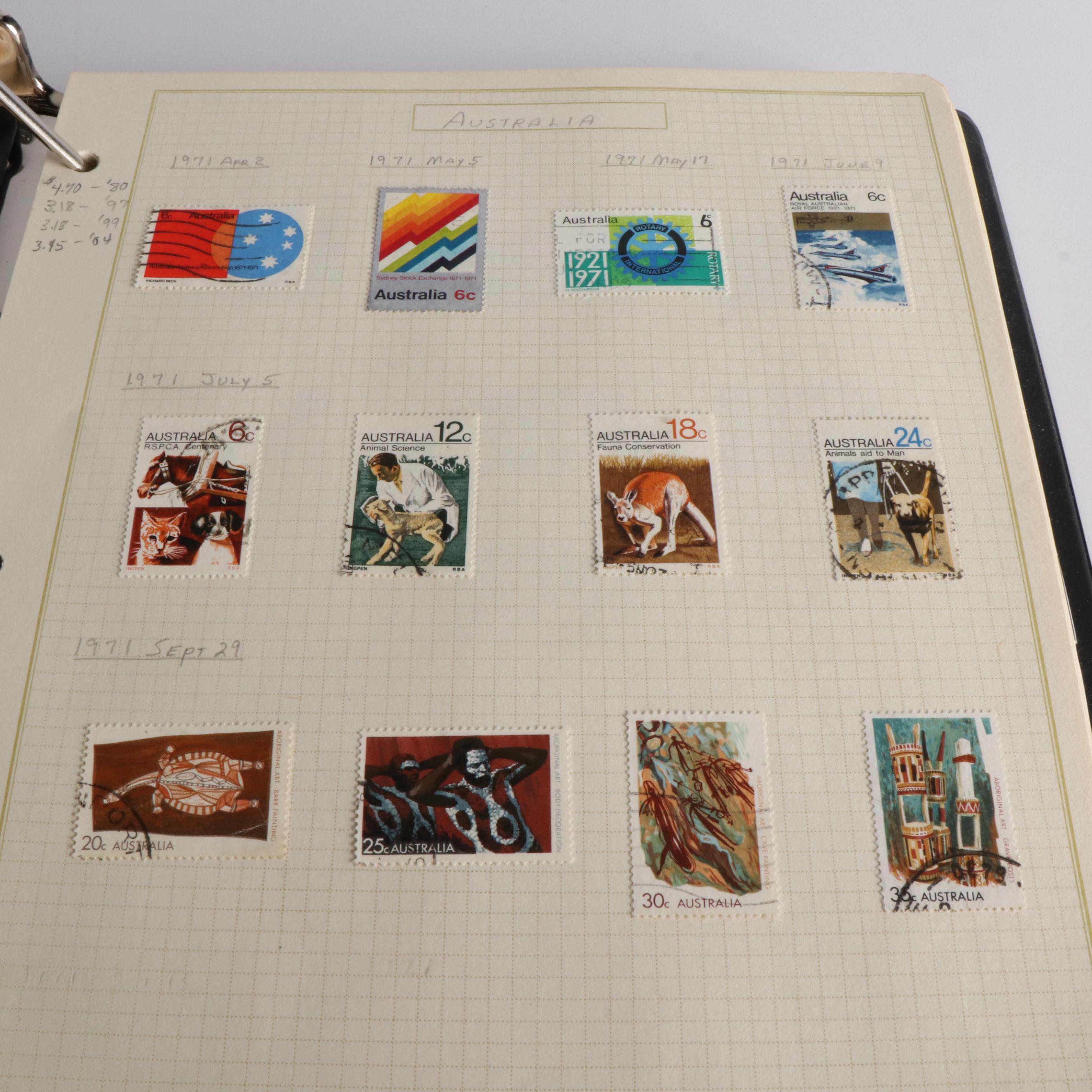 Four Albums of World Postage Stamps and Special Sets, Including Early Issues
