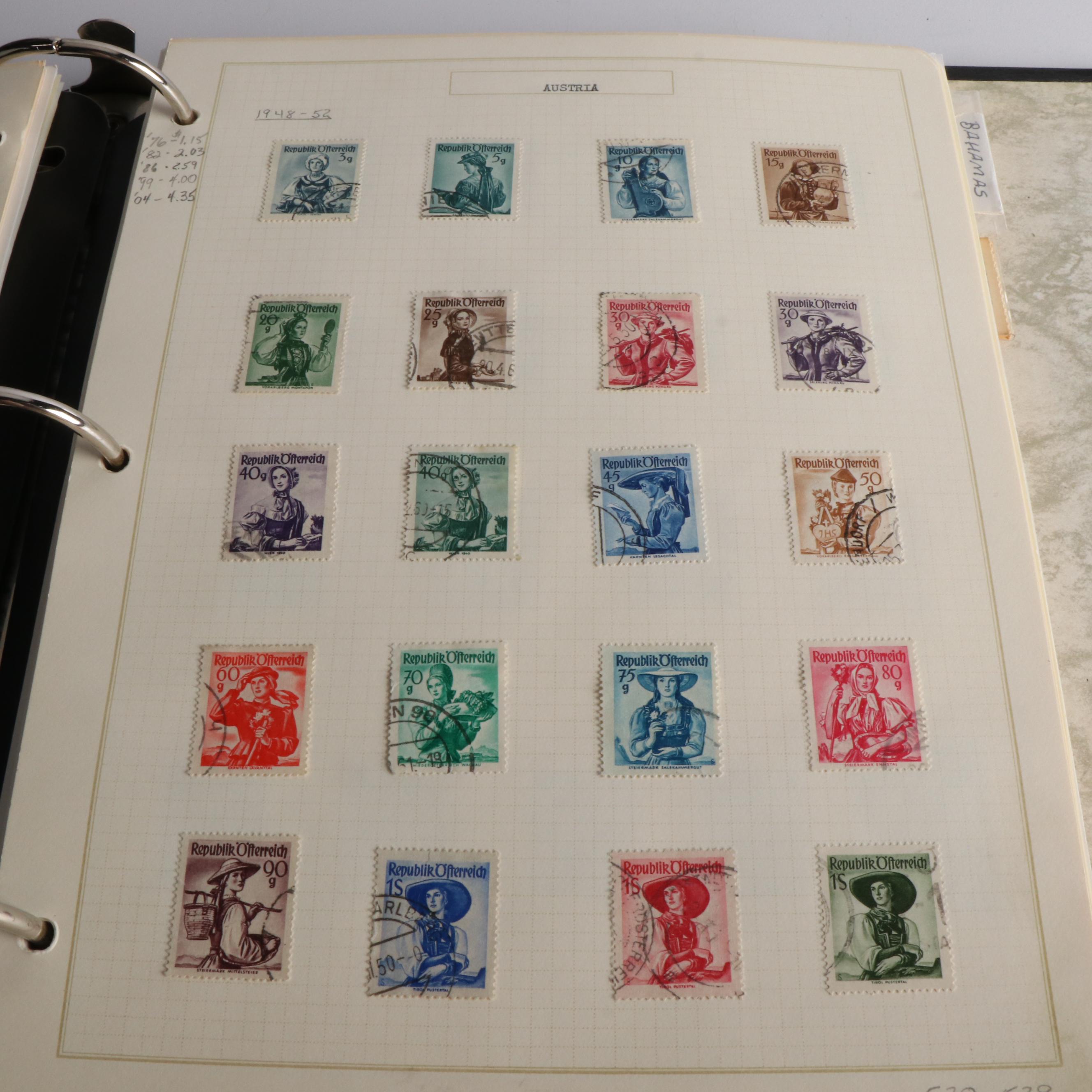 Four Albums of World Postage Stamps and Special Sets, Including Early Issues