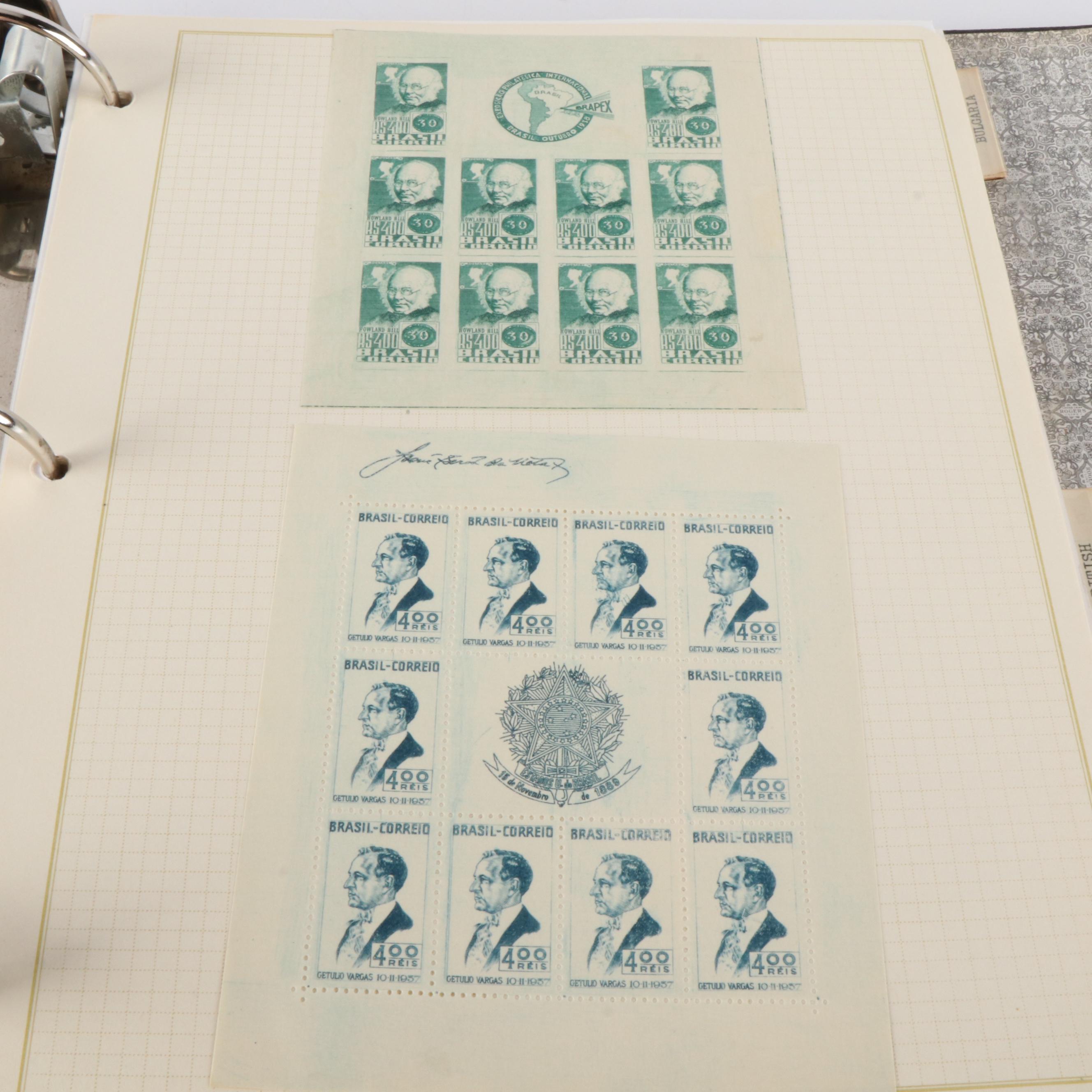 Four Albums of World Postage Stamps and Special Sets, Including Early Issues