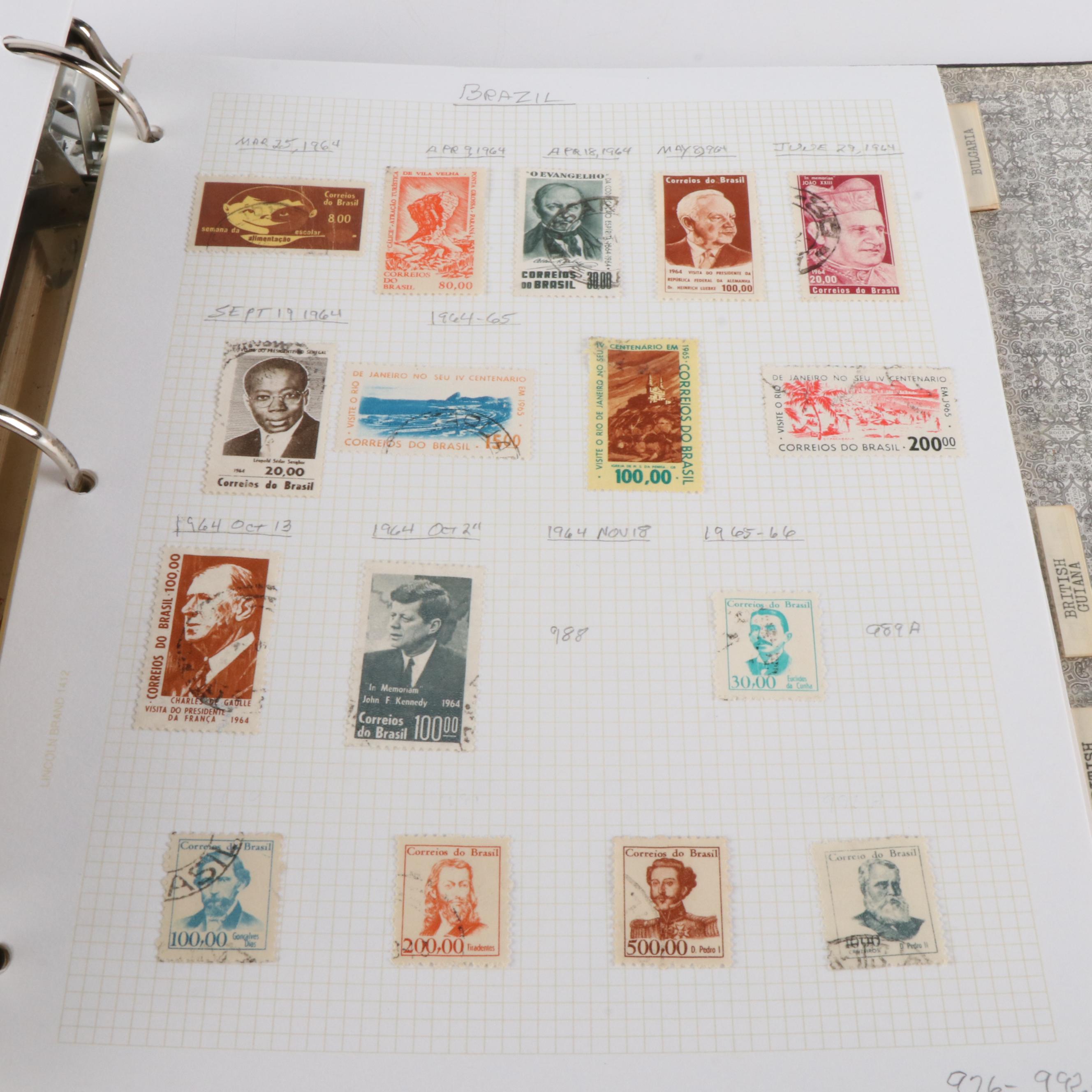 Four Albums of World Postage Stamps and Special Sets, Including Early Issues
