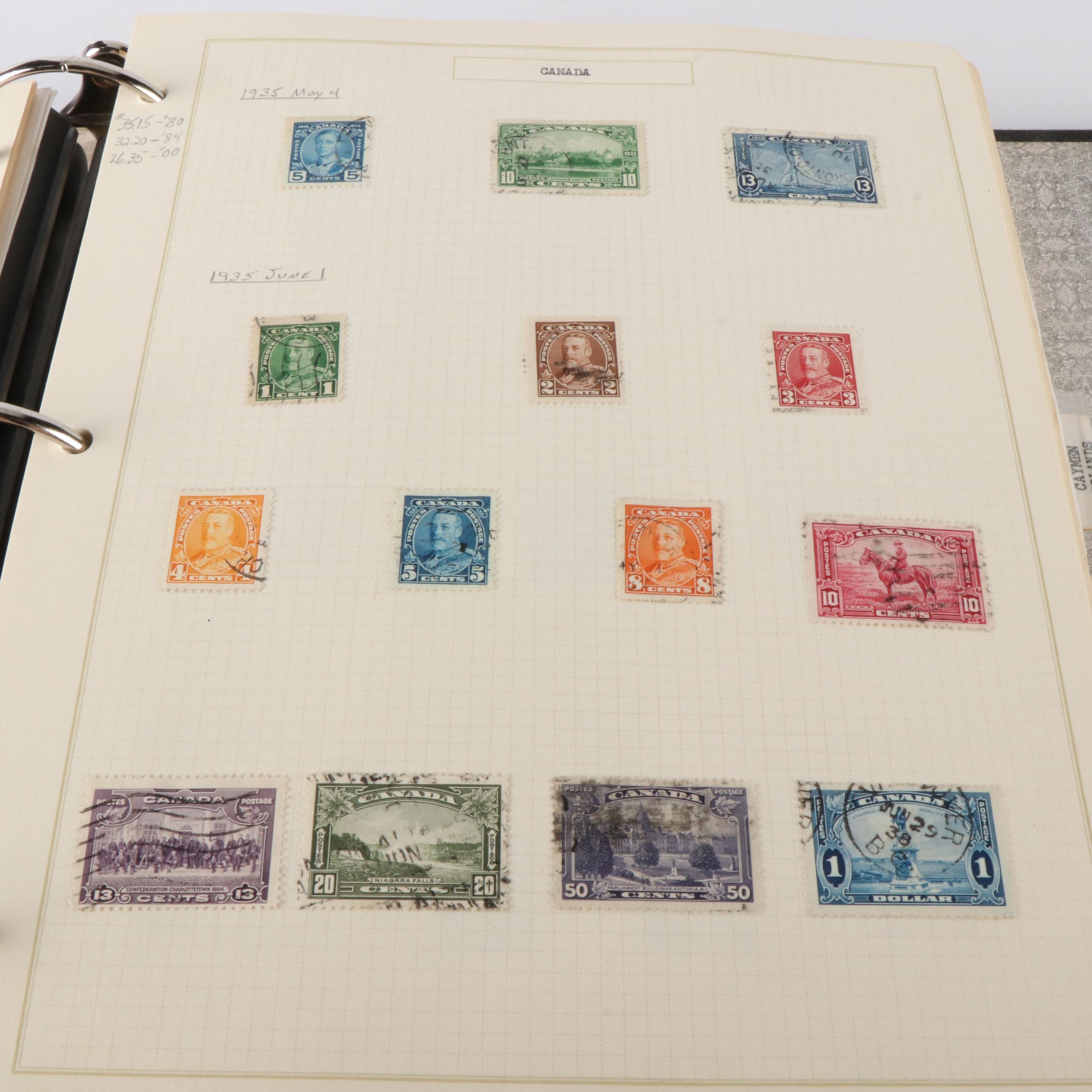 Four Albums of World Postage Stamps and Special Sets, Including Early Issues