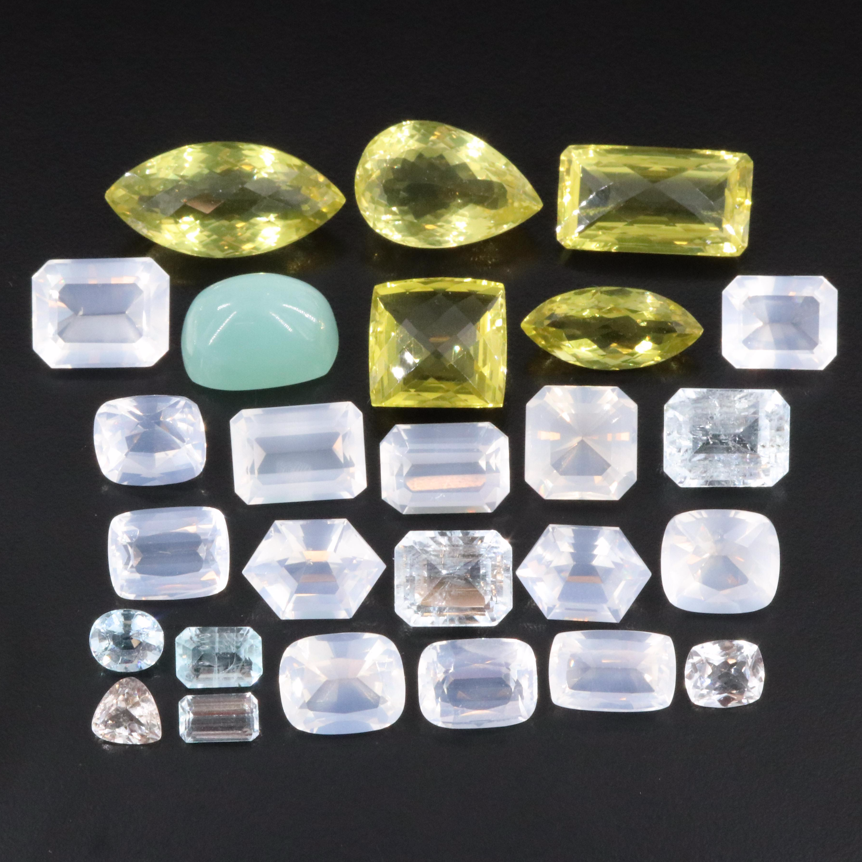 Loose 313.00 CTW Citrine, Rose Quartz and Agate