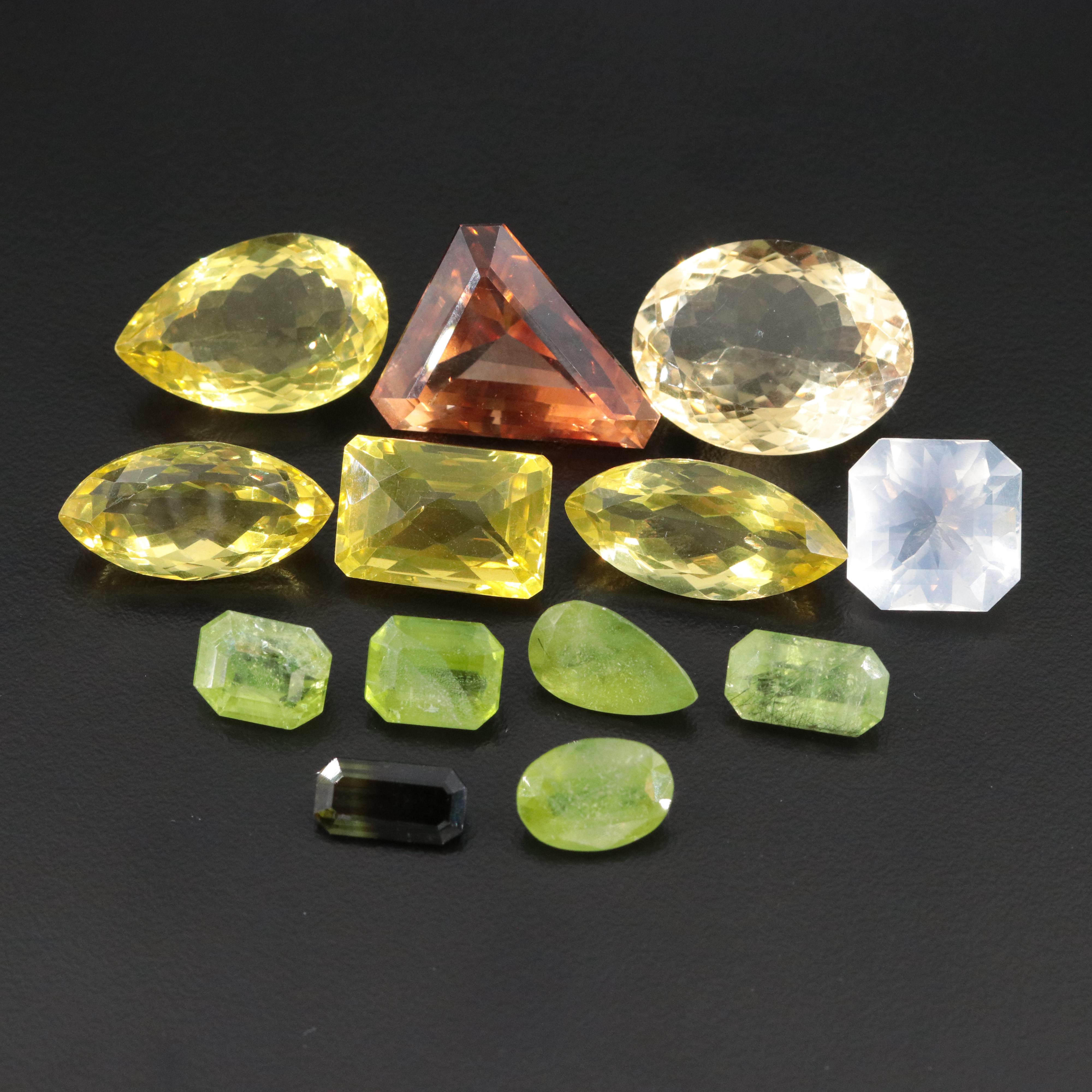Loose 136.31 CTW Citrine, Peridot, Tourmaline and Additional Gemstones