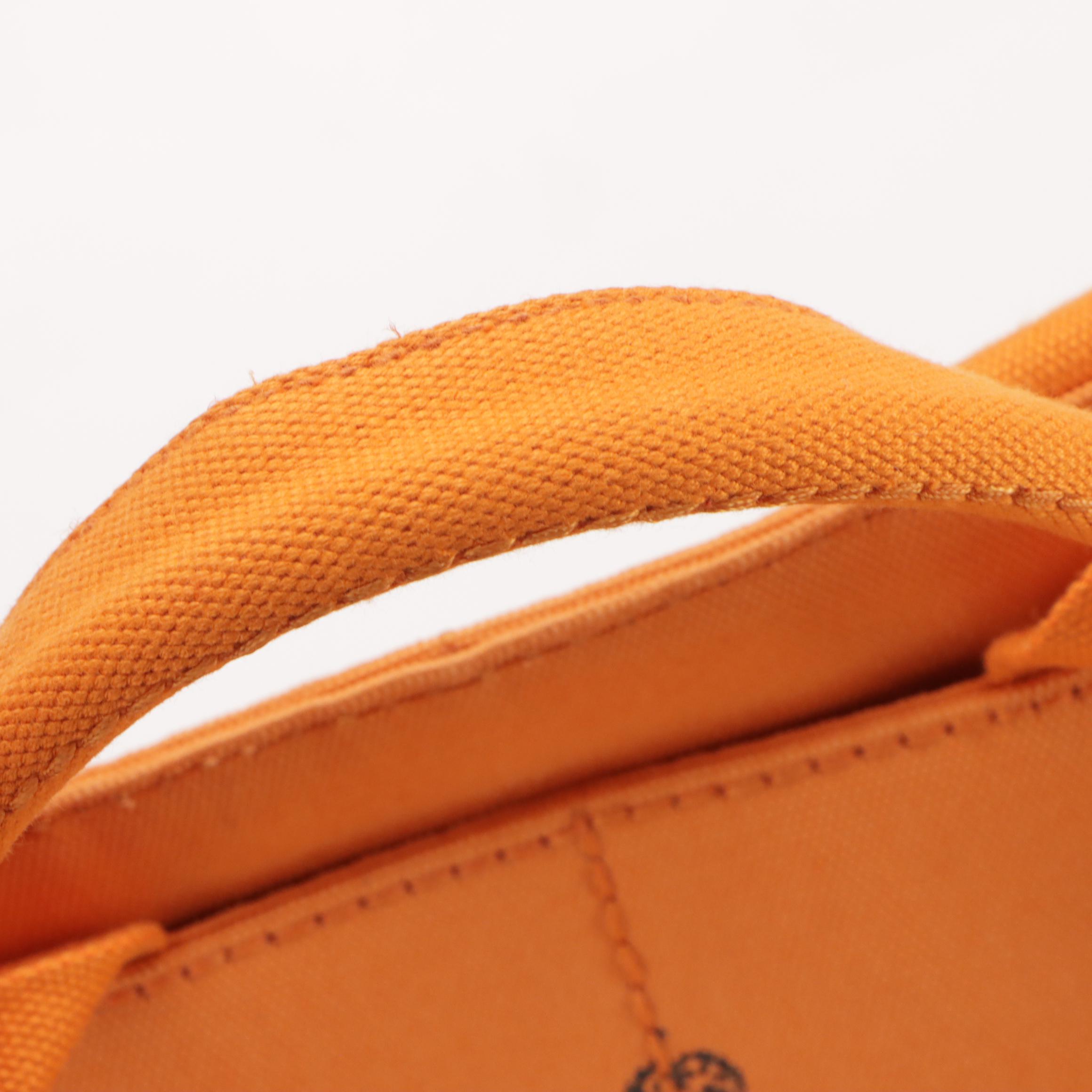 Prada Logo Large Tote B1872G in Papaya Canapa Canvas