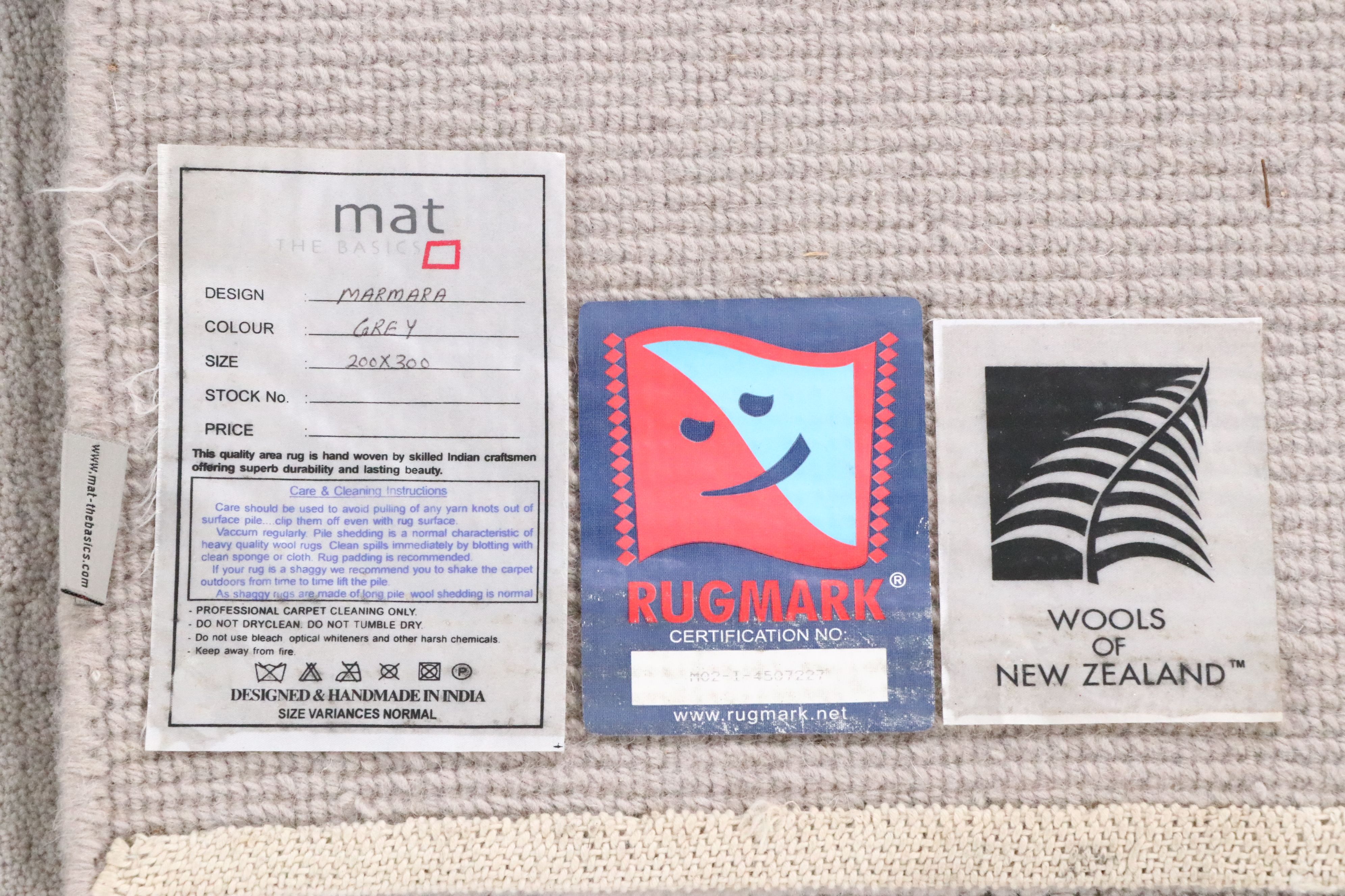 6'6 x 10' Hand-Knotted Mat The Basics "Marmara" Contemporary Area Rug