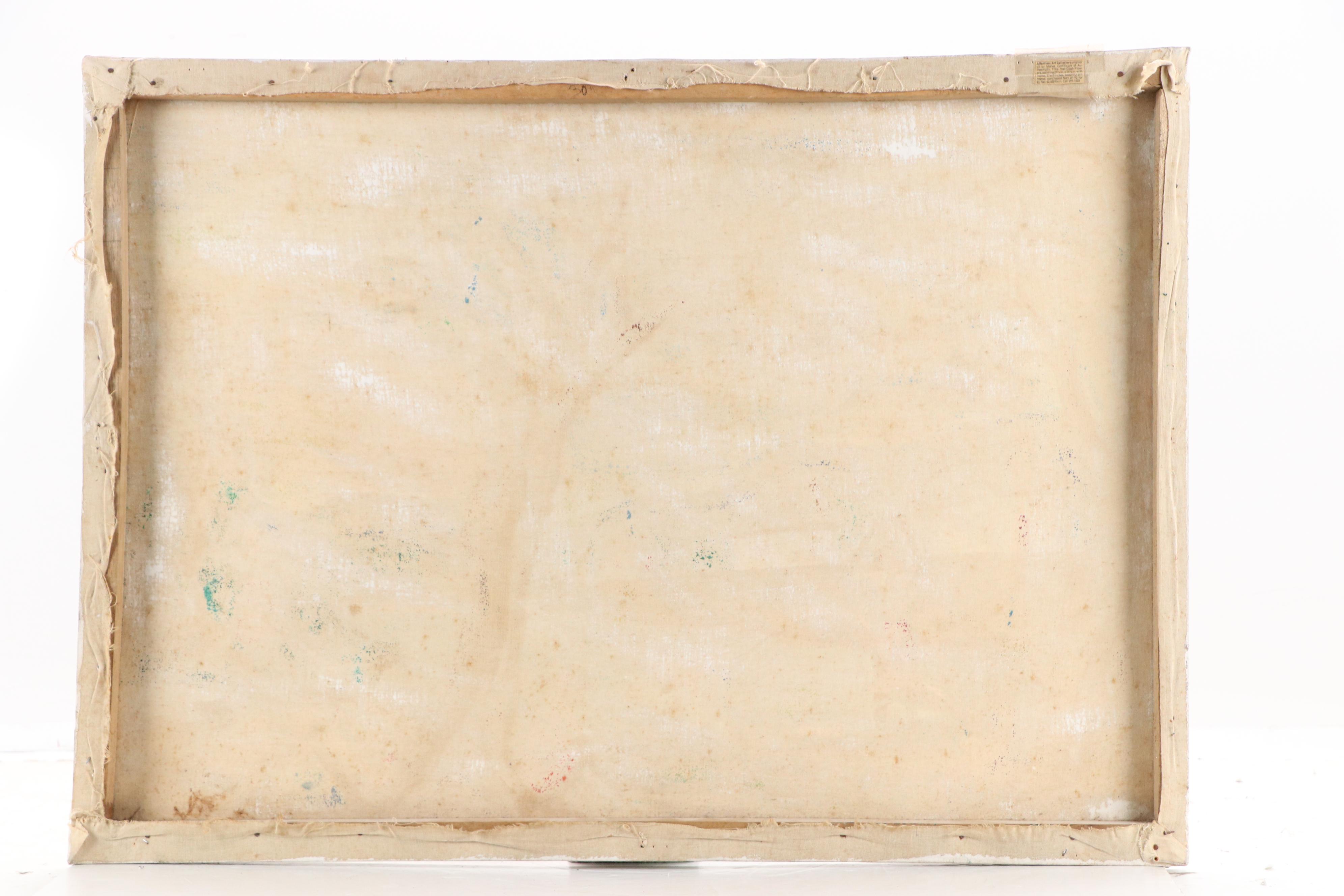 Attributed to Raymond Malval Haitian Genre Scene Acrylic Painting, 1967