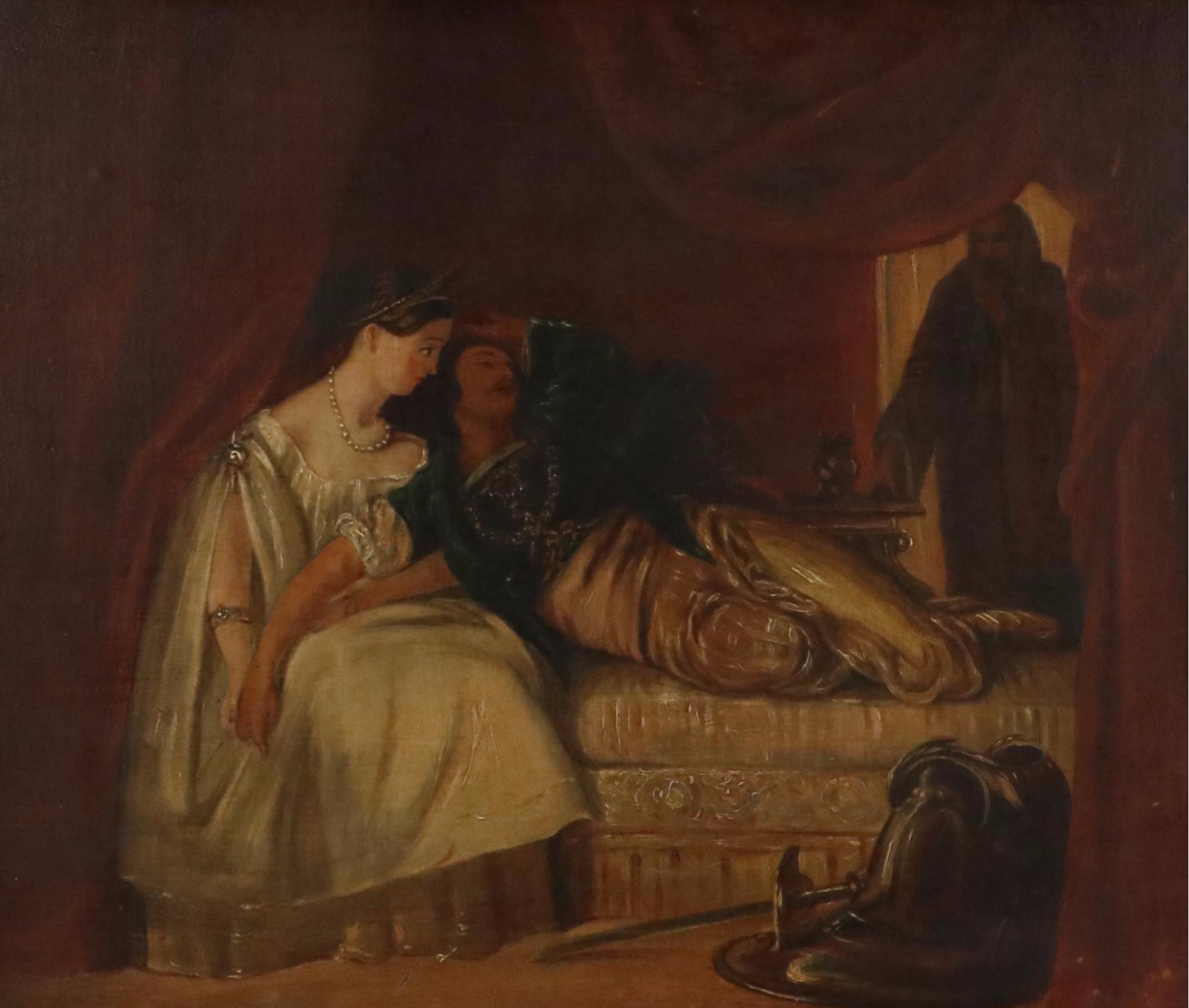 Romantic Movement Genre Oil Painting, 19th Century