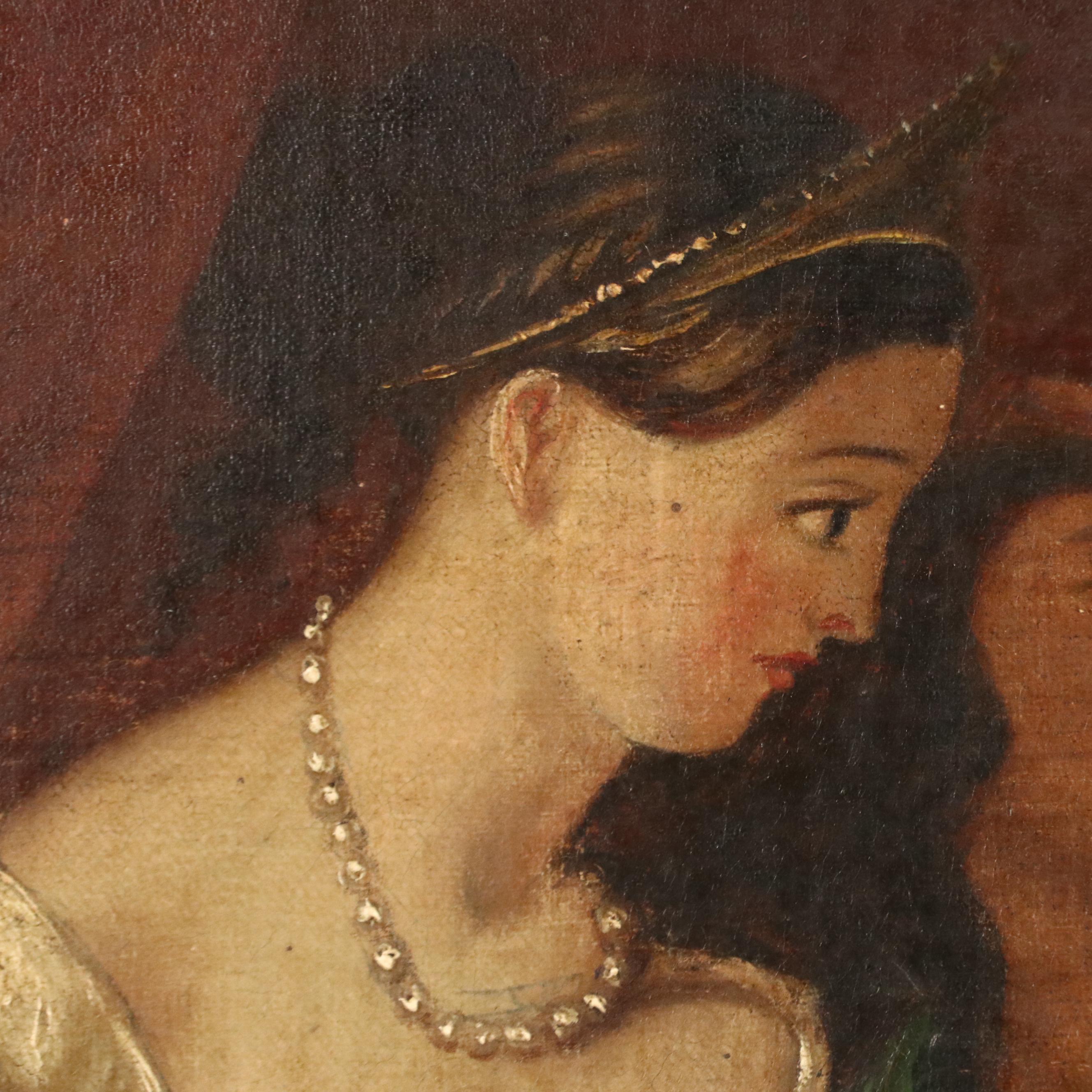 Romantic Movement Genre Oil Painting, 19th Century