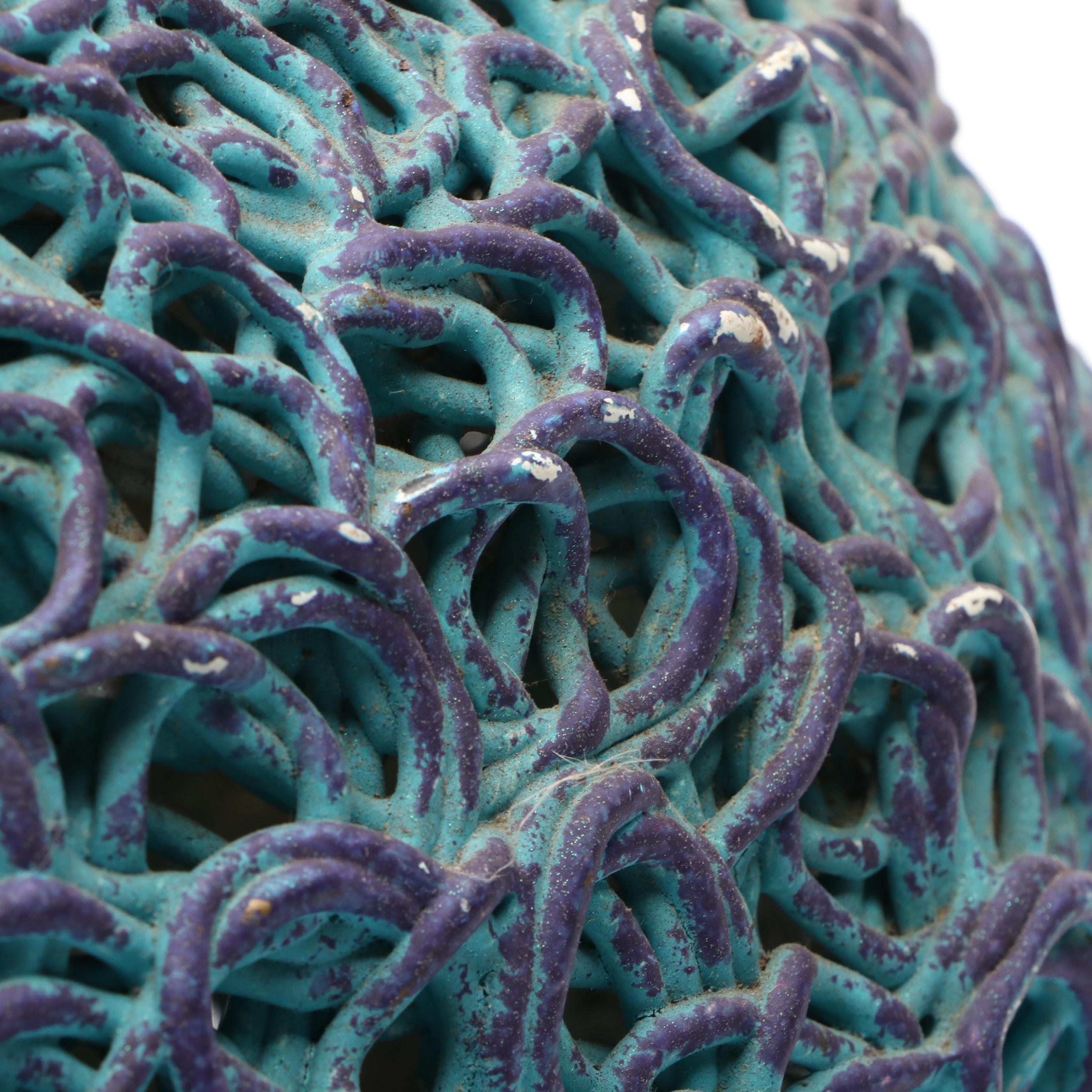 MCM Retro Blue Acrylic Spaghetti Pendant Swag Lamp, Mid-20th Century