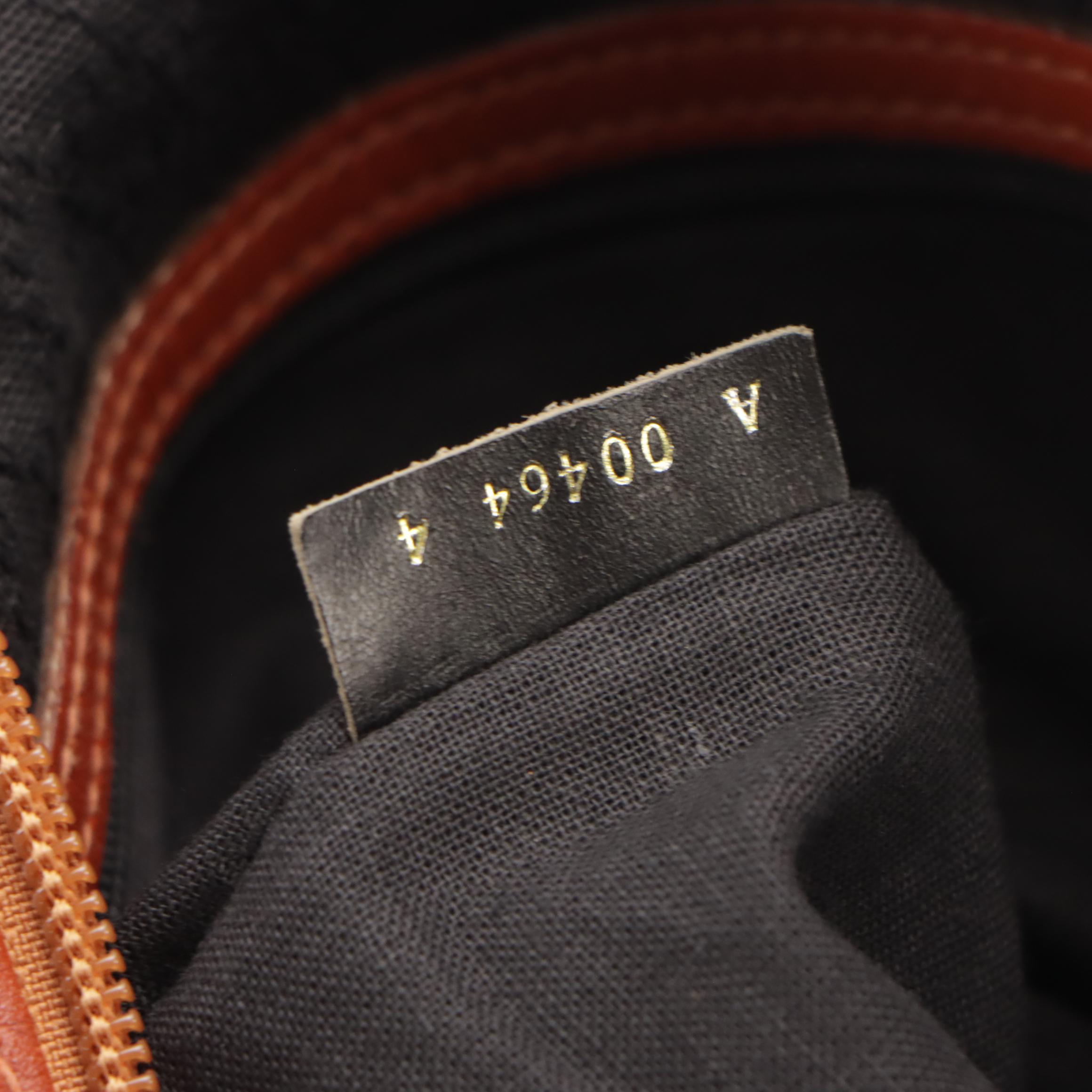 Fendi Pequin Striped Canvas and Brown Leather Trimmed Travel Bag