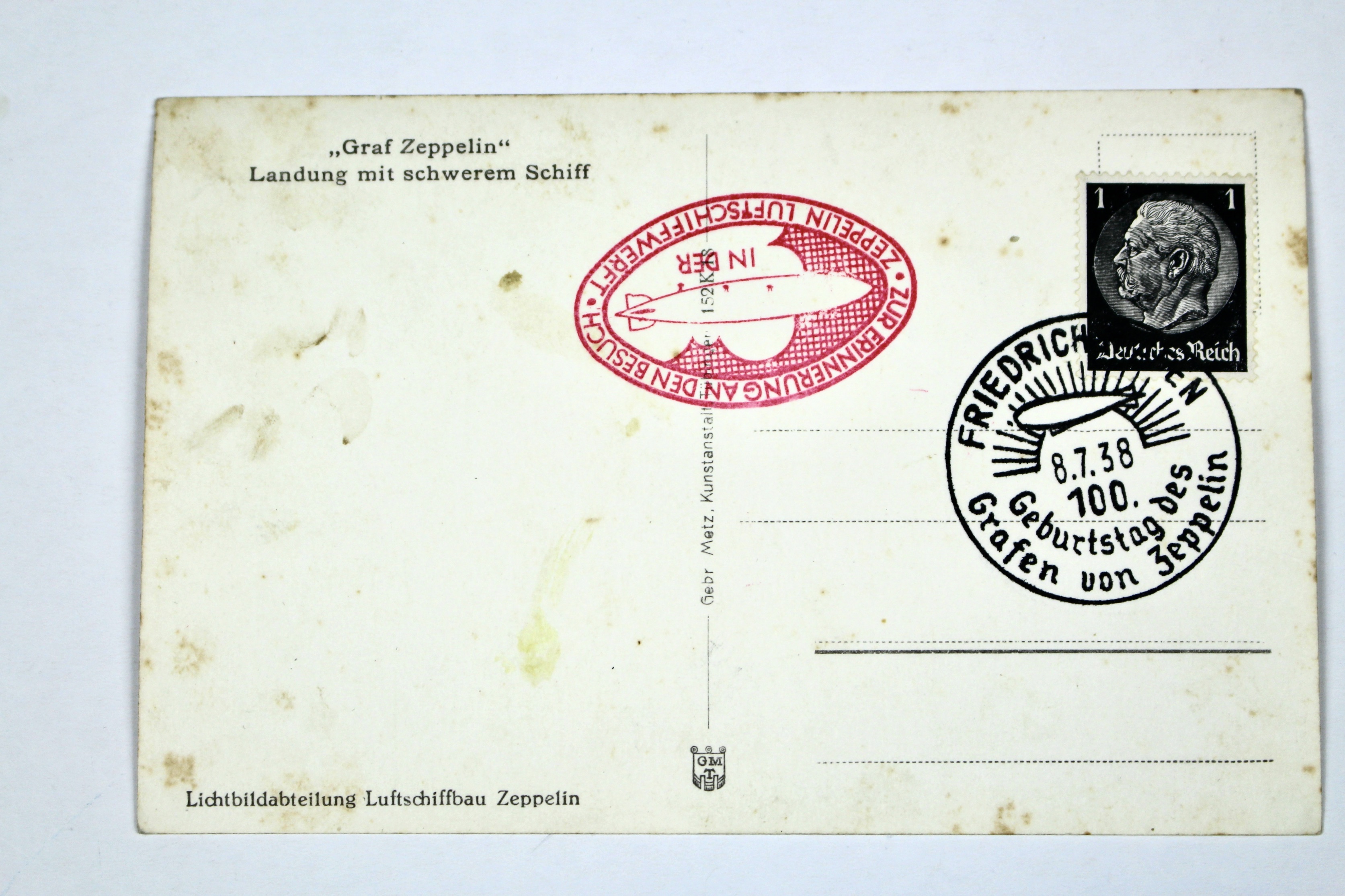 1938 Graf Zeppelin Real Photo Postcard