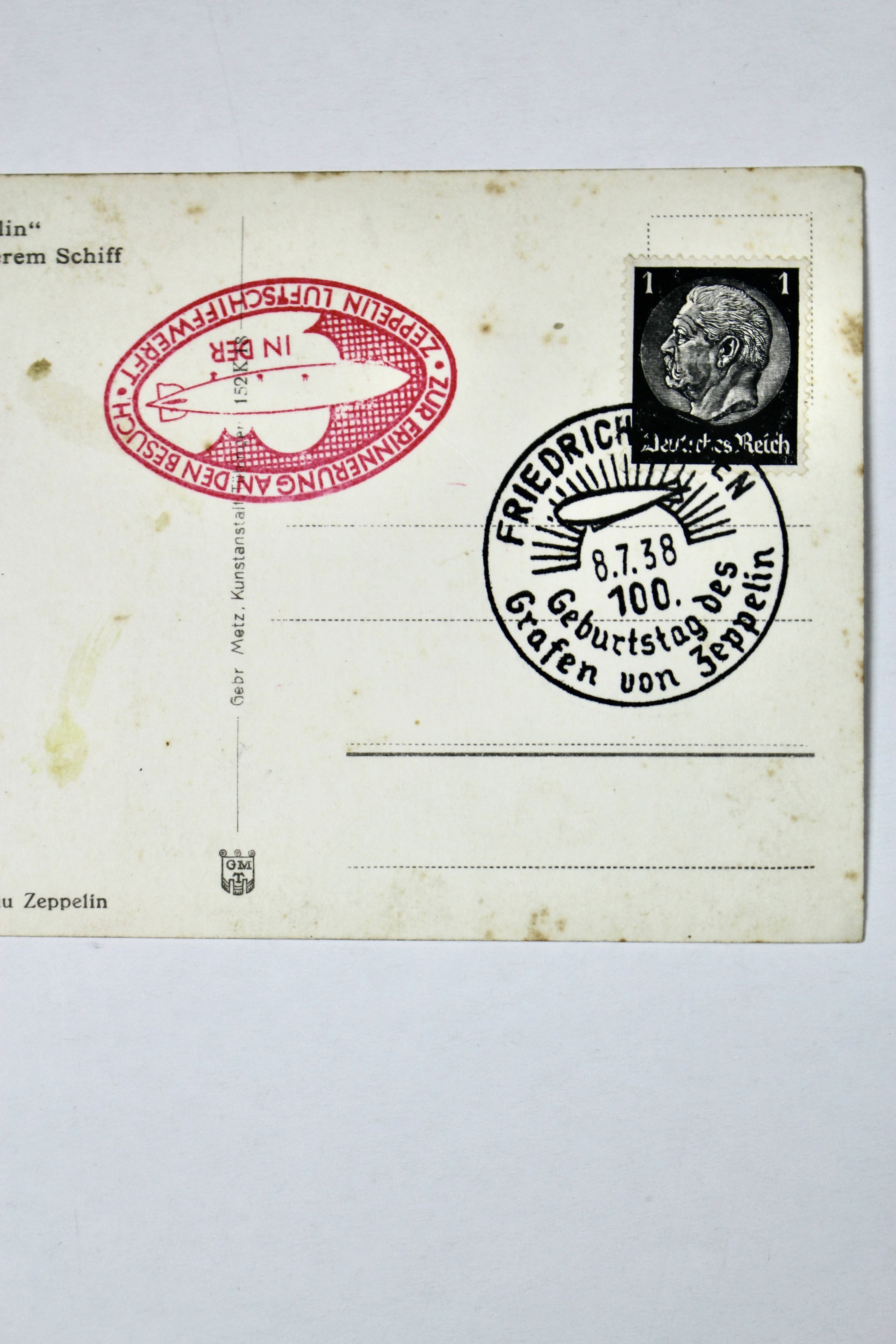 1938 Graf Zeppelin Real Photo Postcard