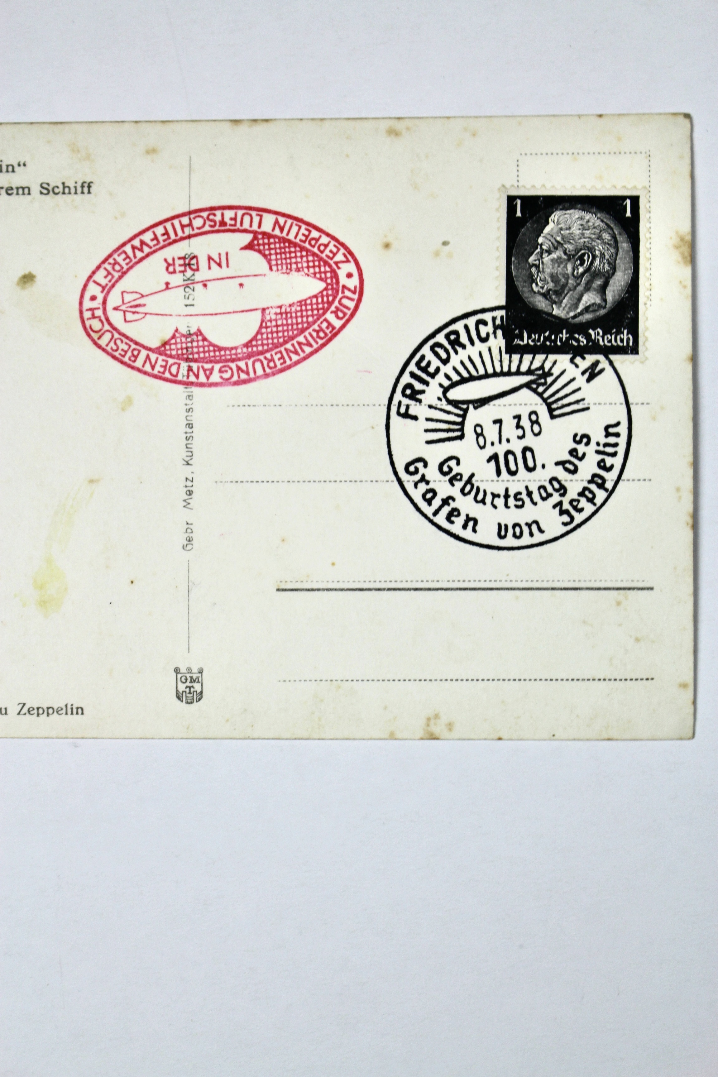 1938 Graf Zeppelin Real Photo Postcard