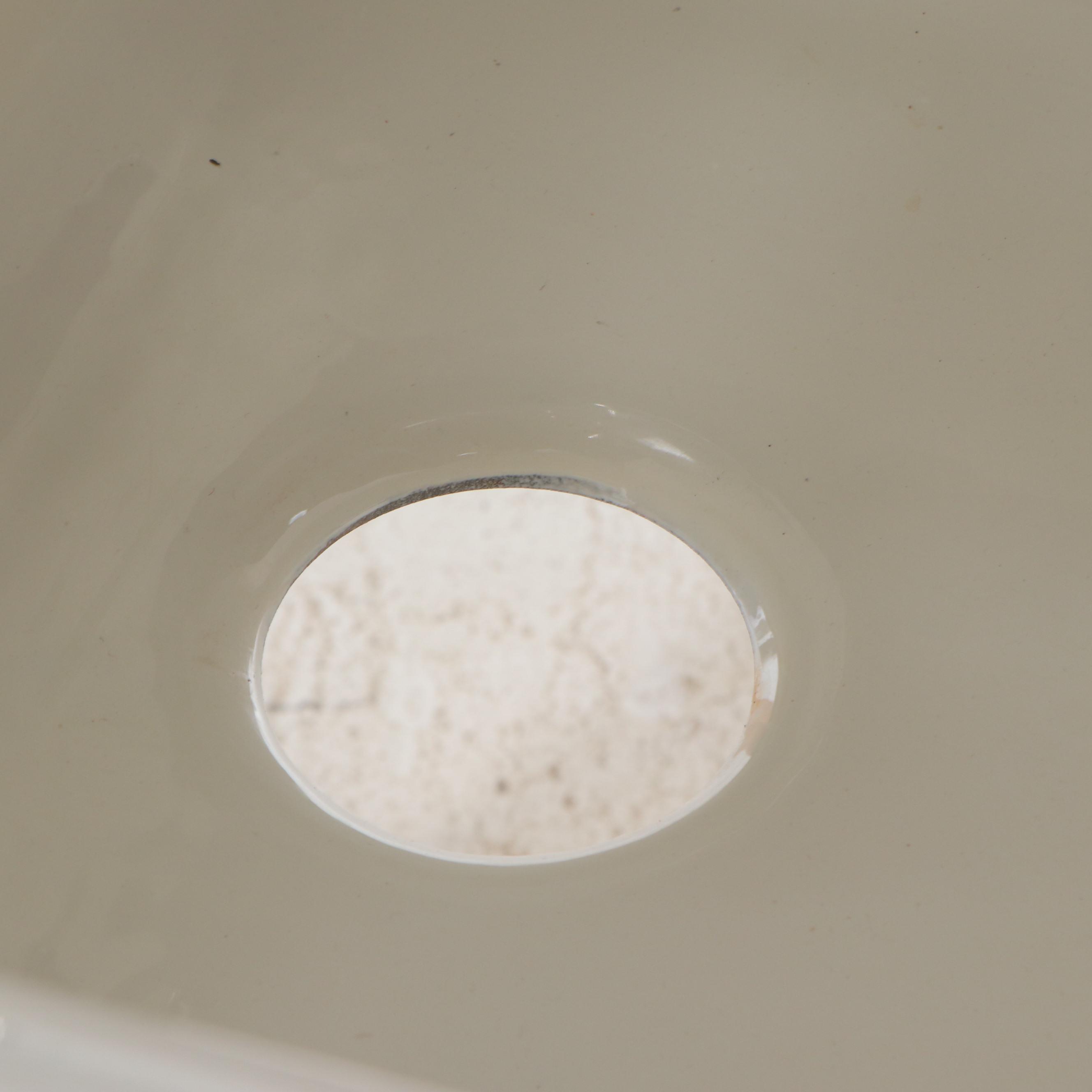 White Enameled Cast Iron Utility Sink in Wood Frame