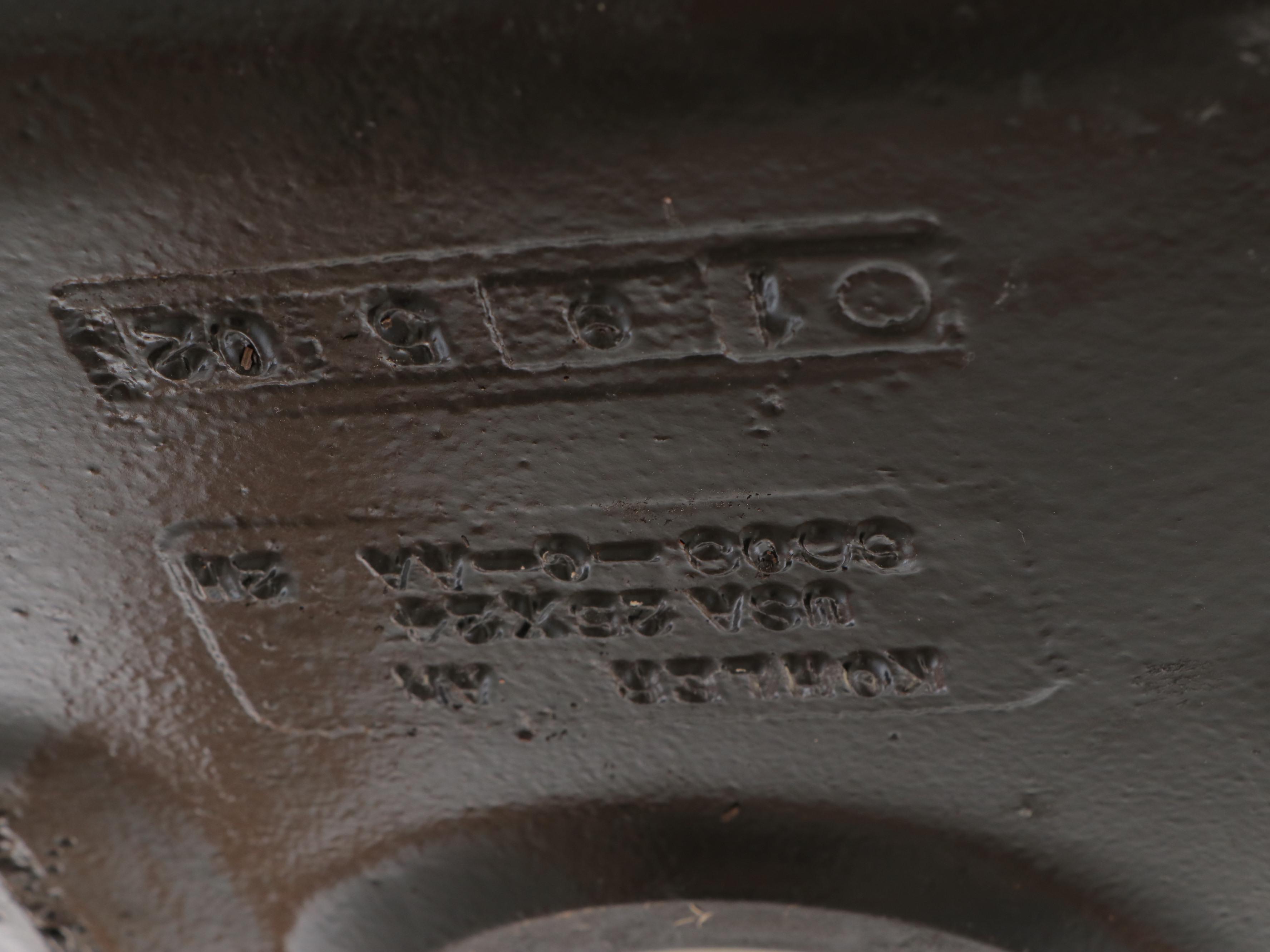 White Enameled Cast Iron Utility Sink in Wood Frame