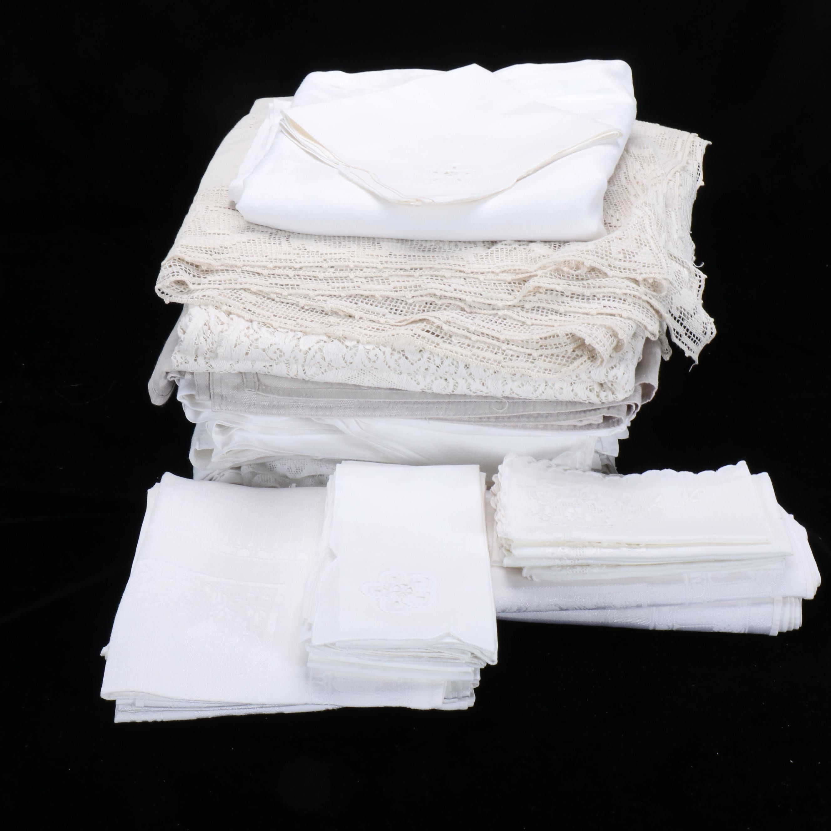 White, Floral and Other Table Linens