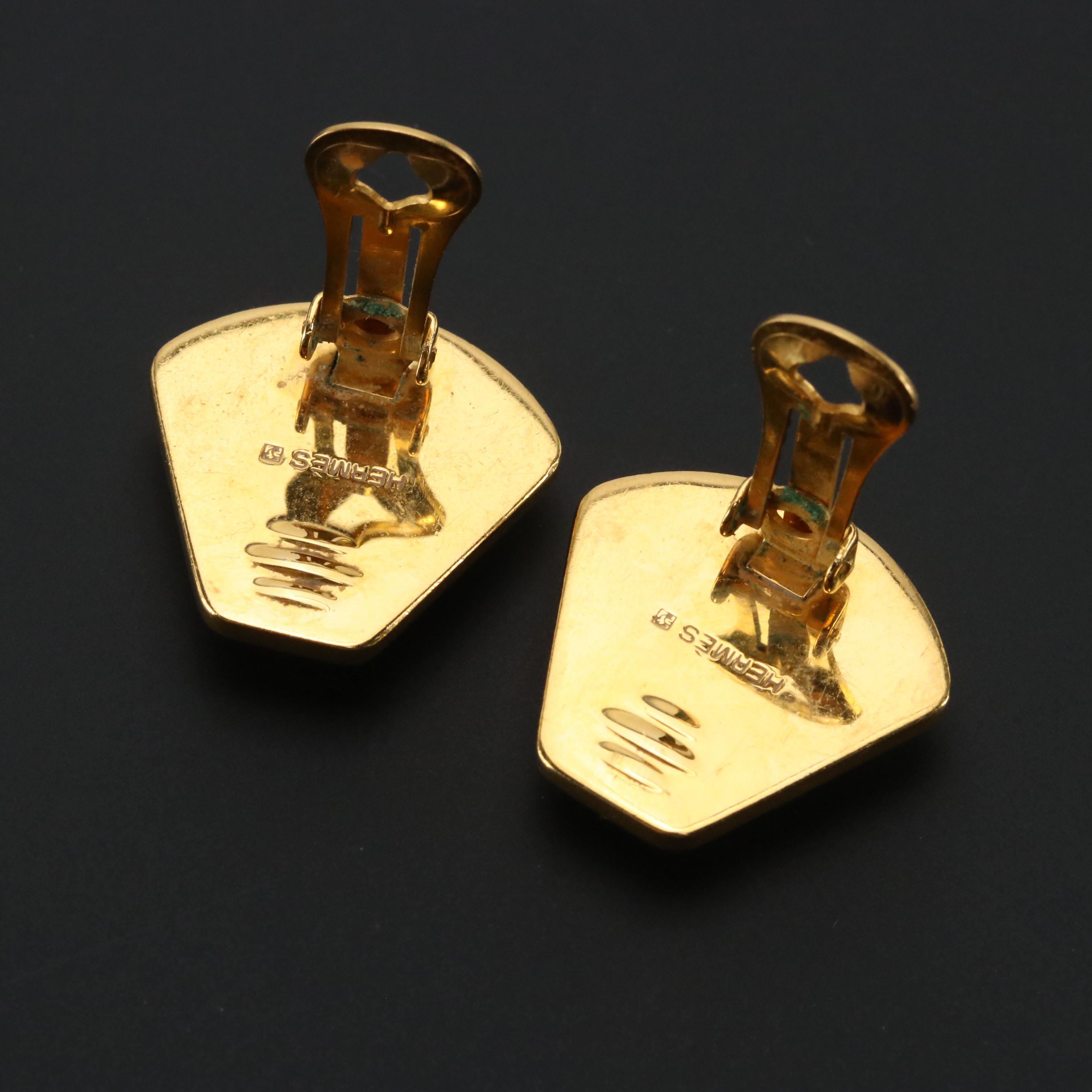 Hermès Enamel Clip Earrings