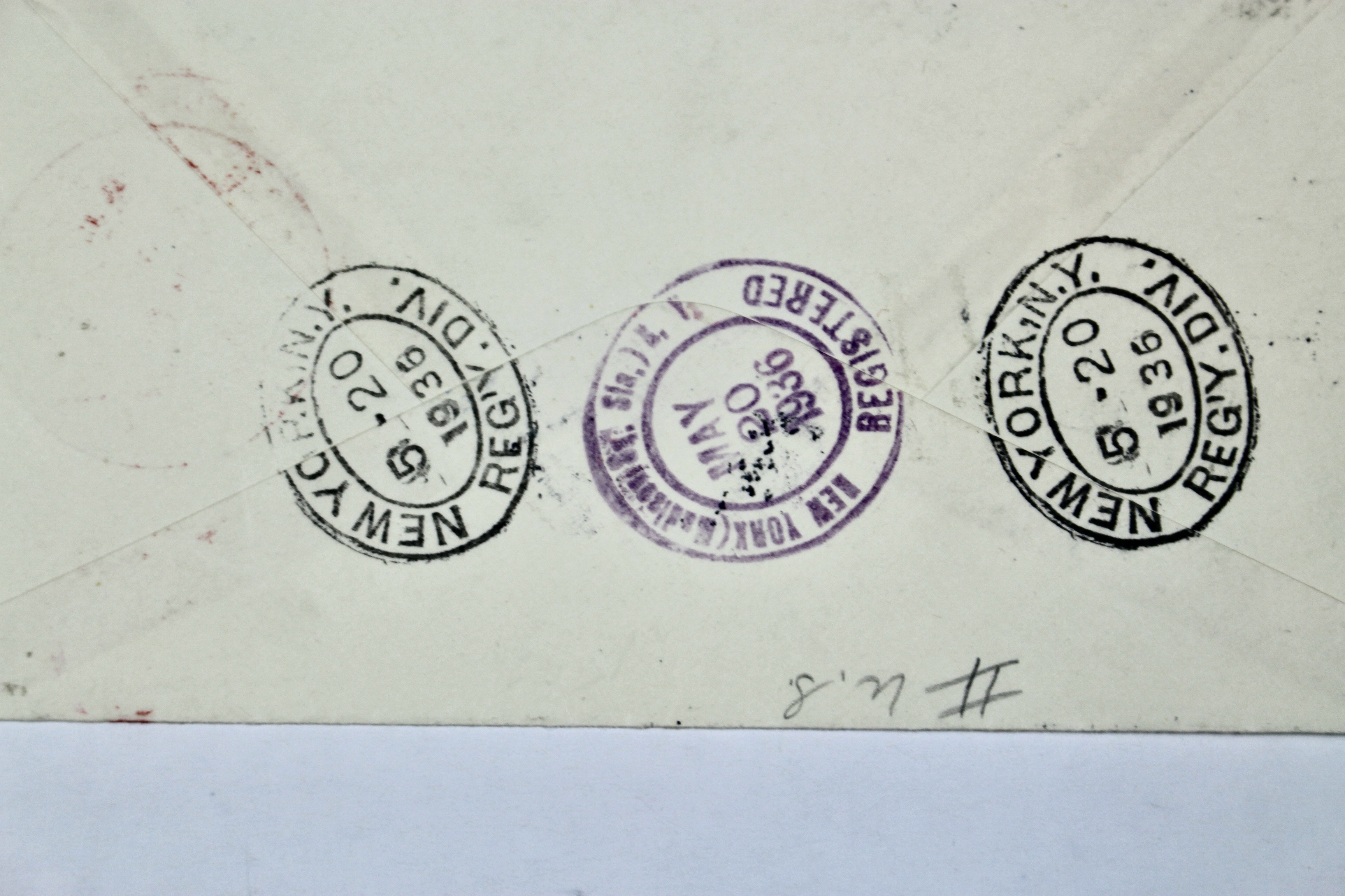 1936 Hindenburg Graf Zeppelin Postal Cover, Frankfurt to NYC