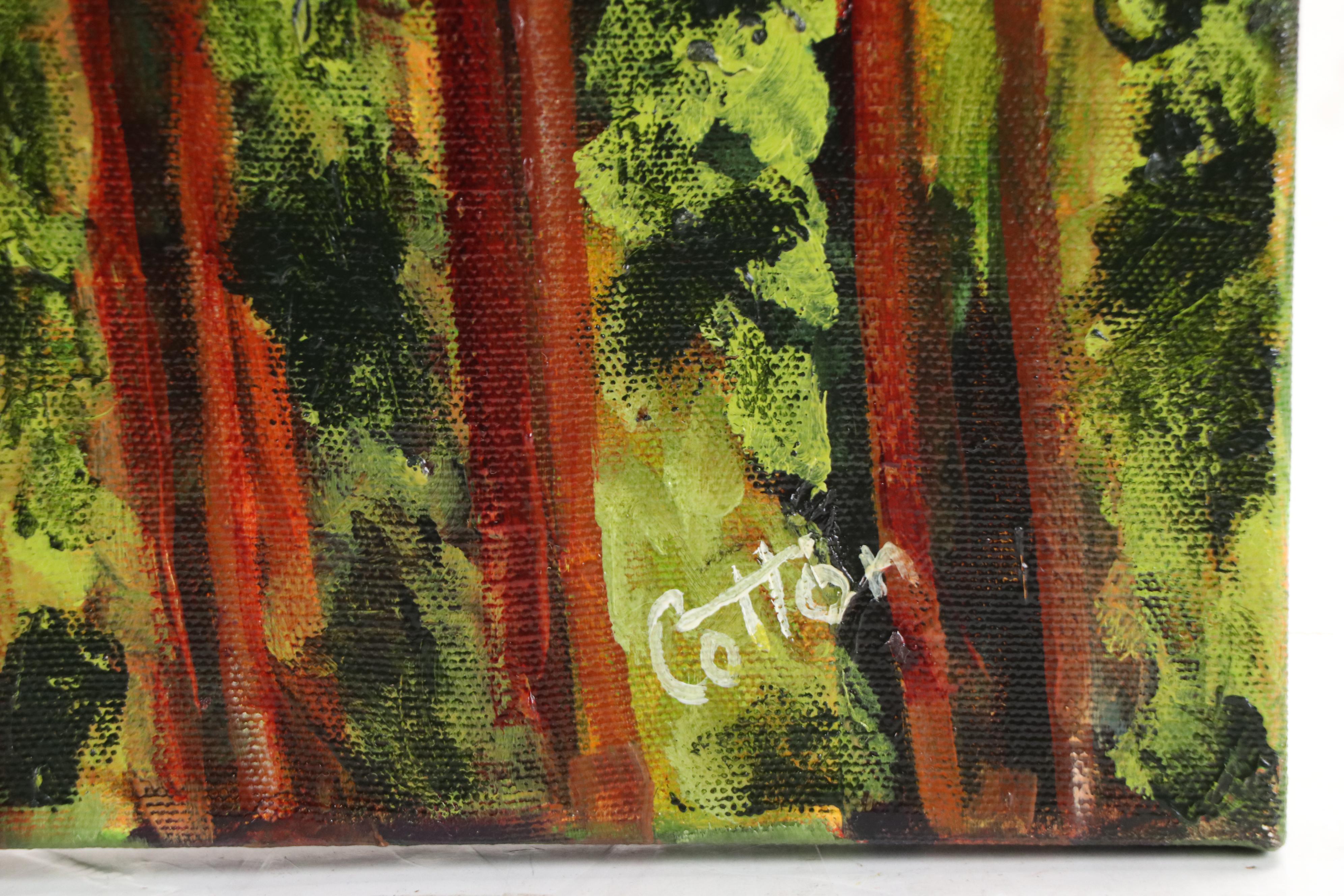 Hilltop Manor Landscape Acrylic Painting