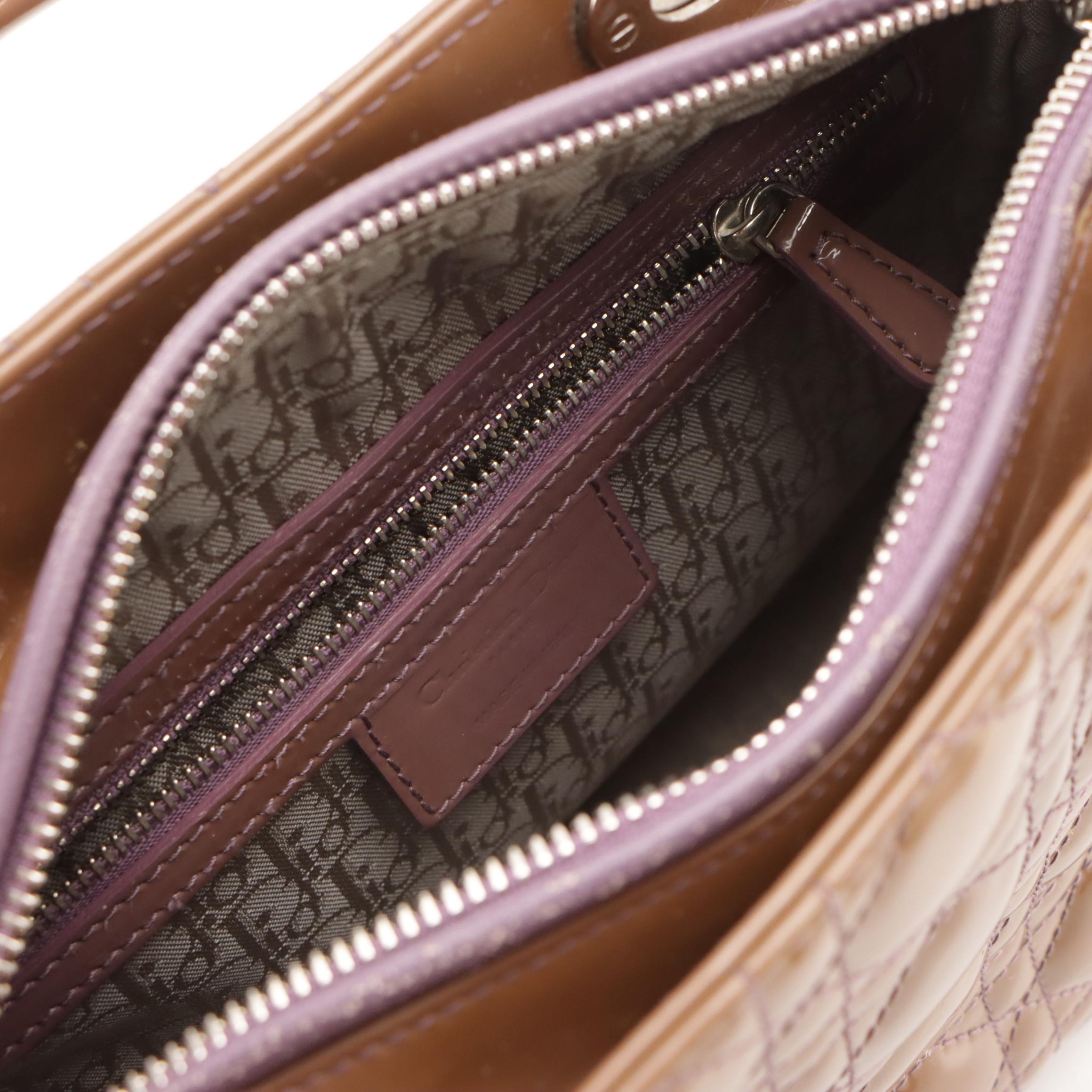 Christian Dior Lady Dior Two-Way Bag in Cannage Patent Leather