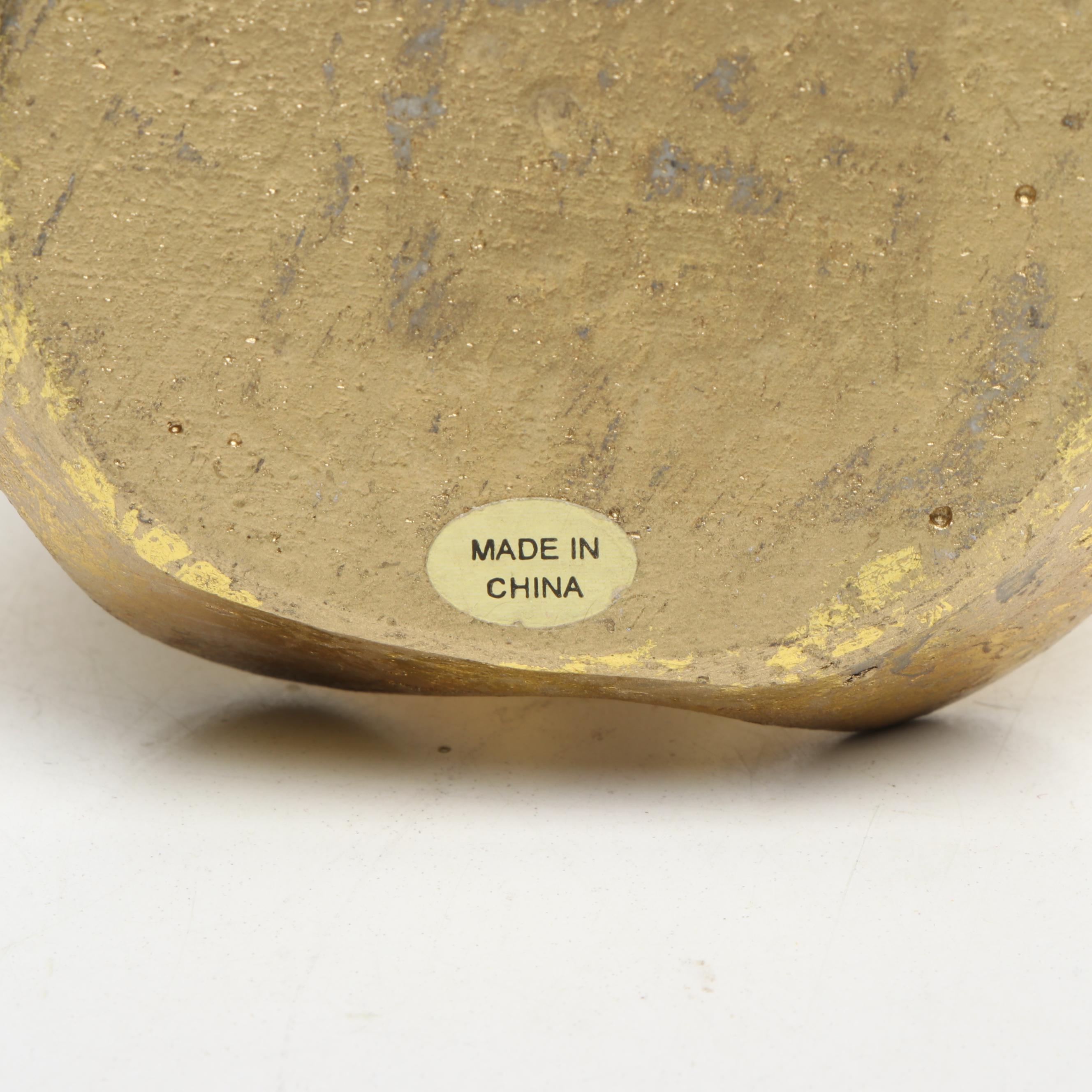 Wooden Santa with Other Figurines, Apron, Tapestry and Music Box