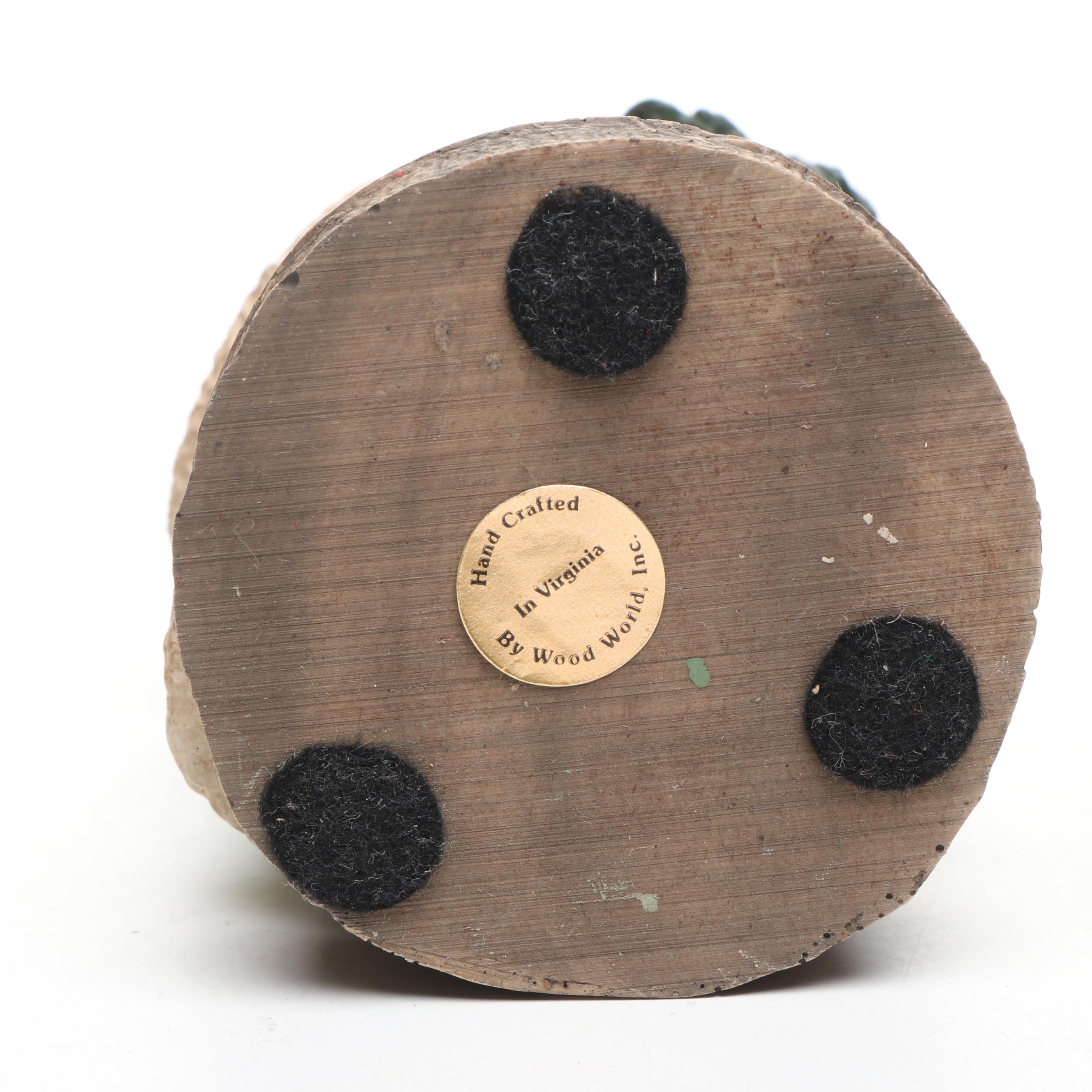 Wooden Santa with Other Figurines, Apron, Tapestry and Music Box