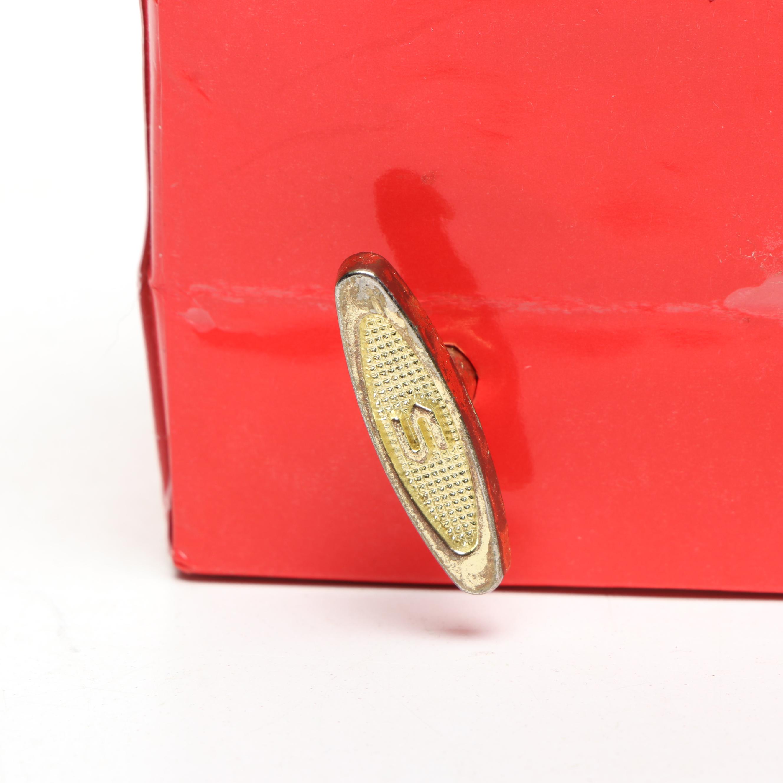 Wooden Santa with Other Figurines, Apron, Tapestry and Music Box