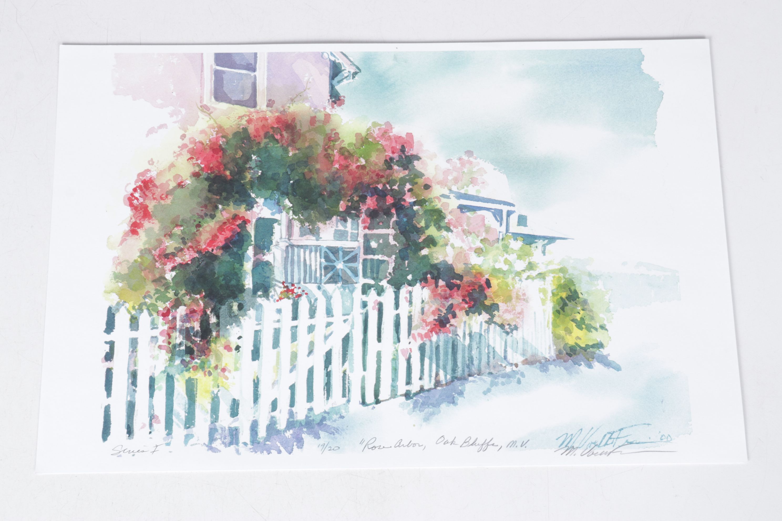 Set of Margaret Voelker-Ferrier Offset Lithographs of Home Facades & Gardens