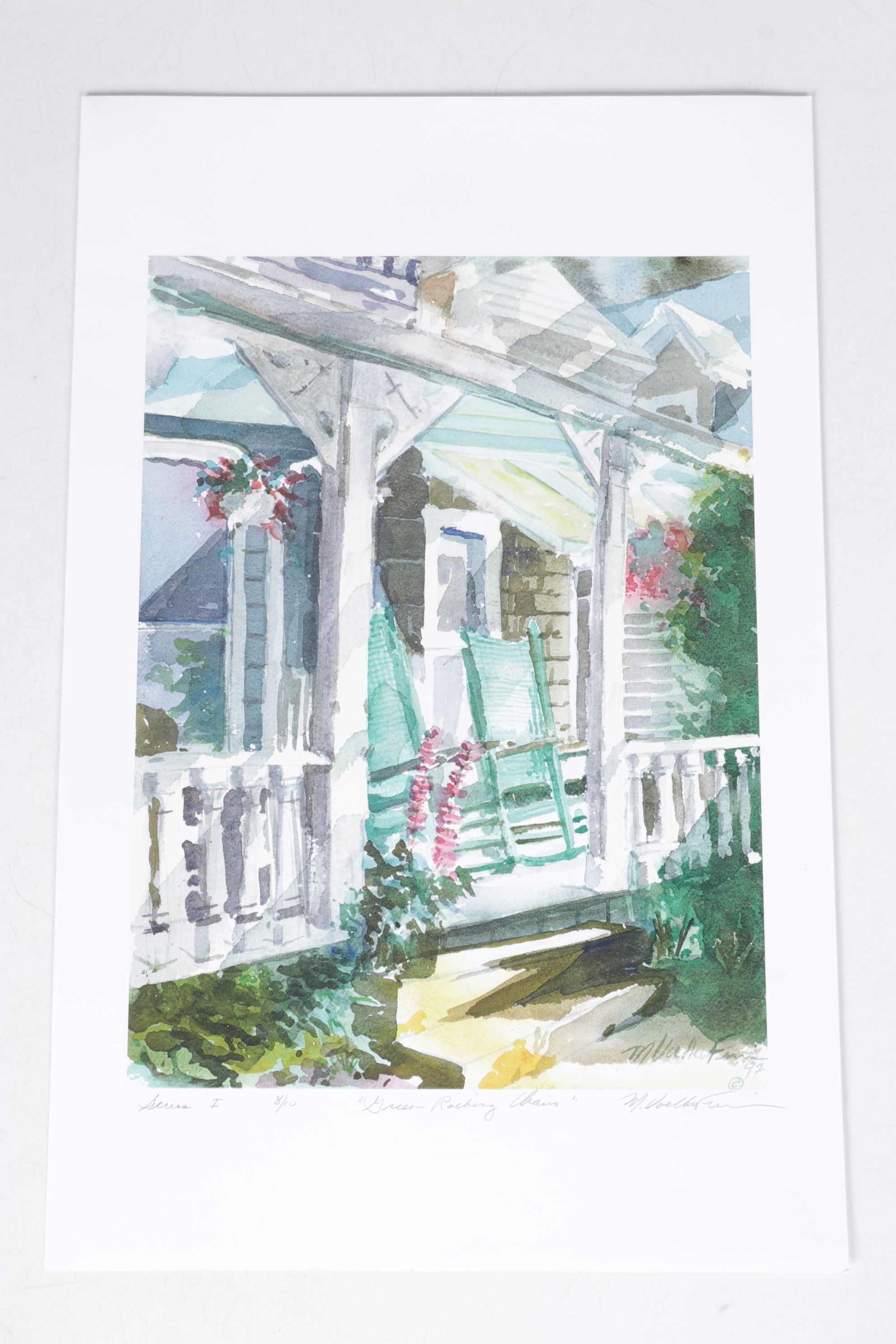 Set of Margaret Voelker-Ferrier Offset Lithographs of Home Facades & Gardens