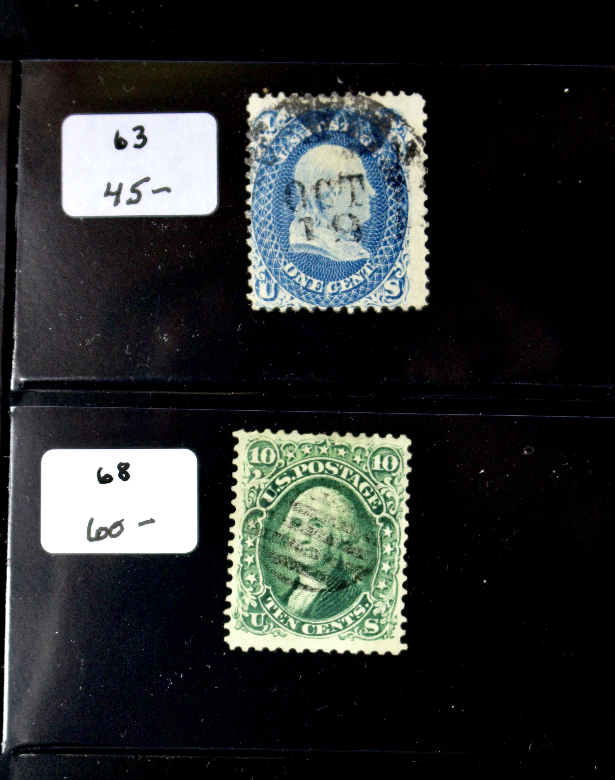 Seven Different 1861-62 2nd Issue U.S. Postage Stamps