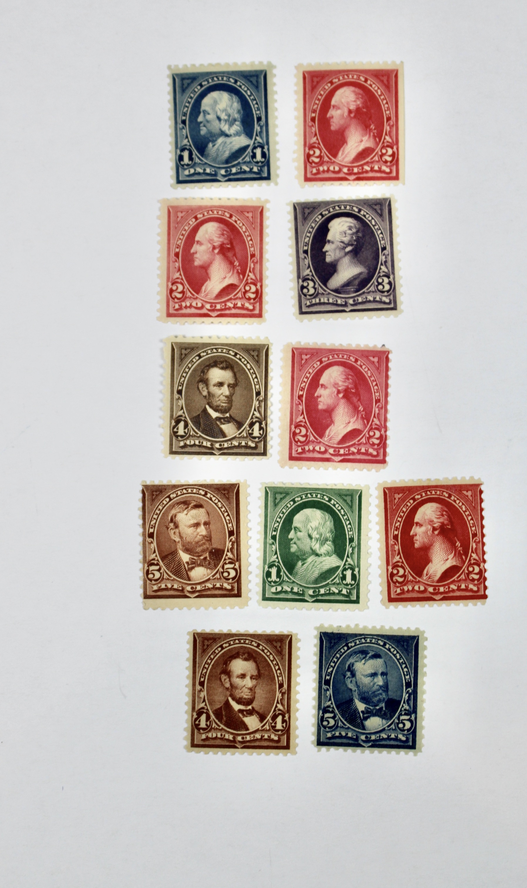 Eighteen Different Mint Condition U.S. Postage Stamps, Scott 264 to 339