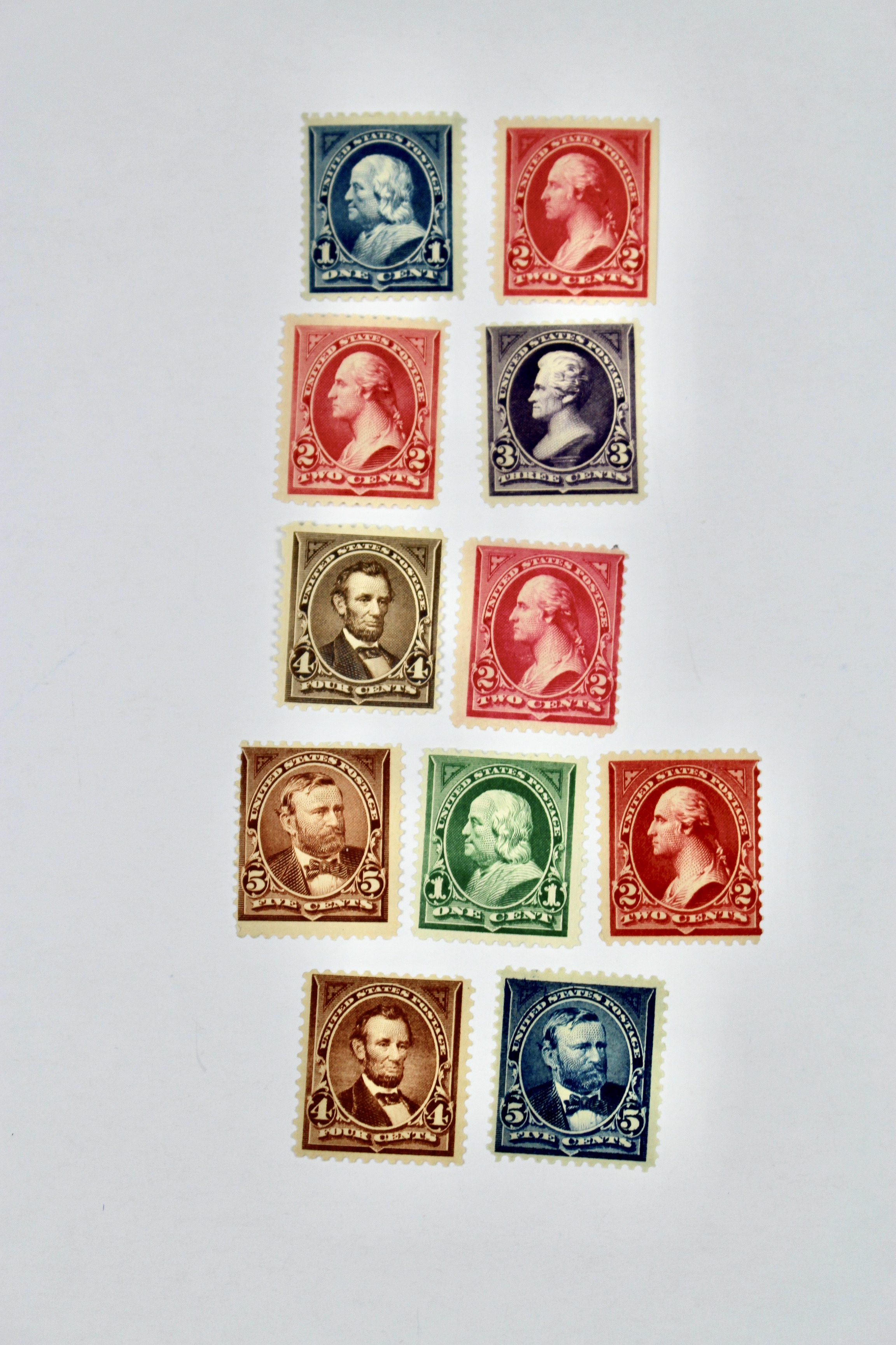 Eighteen Different Mint Condition U.S. Postage Stamps, Scott 264 to 339