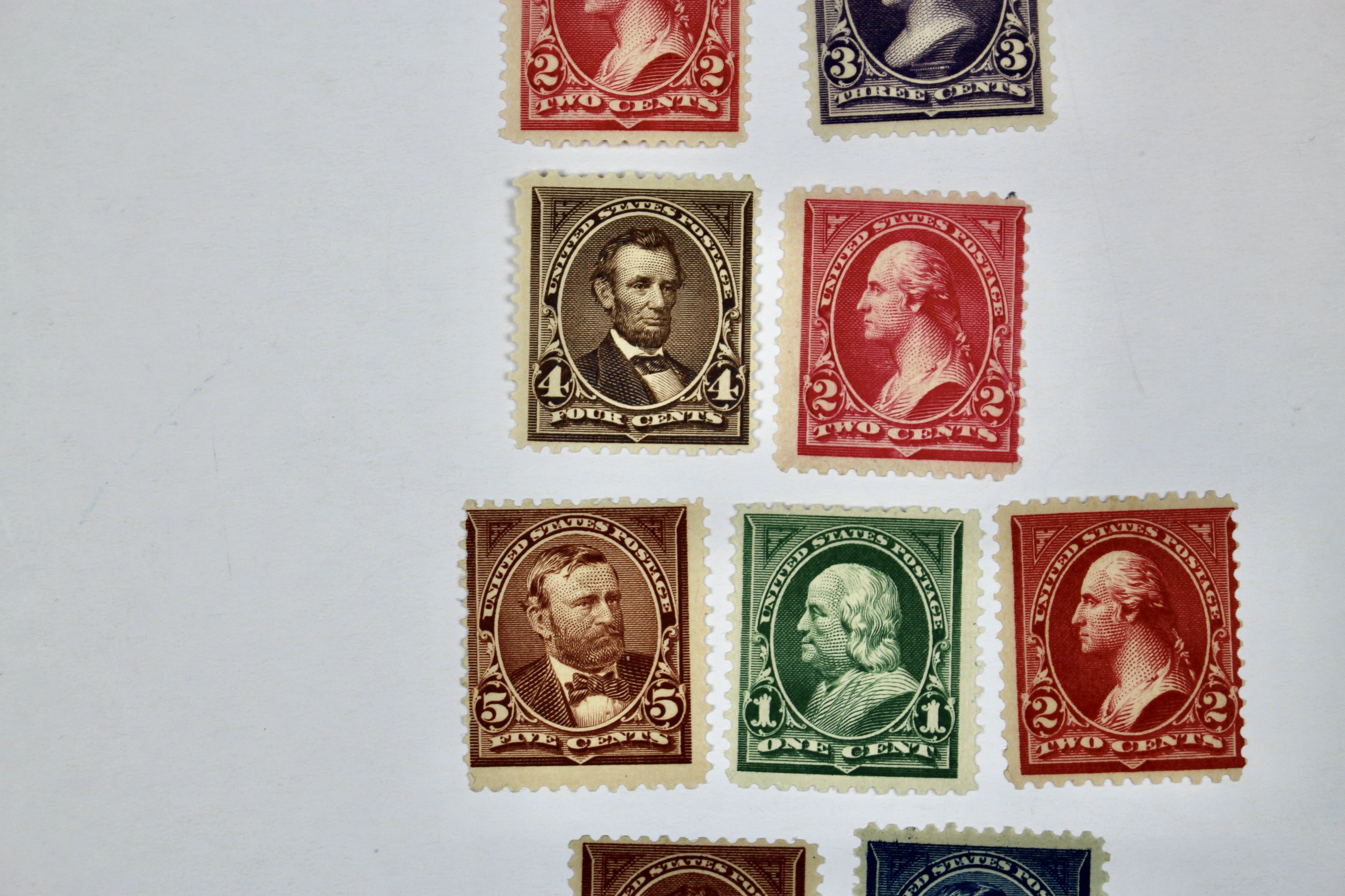 Eighteen Different Mint Condition U.S. Postage Stamps, Scott 264 to 339