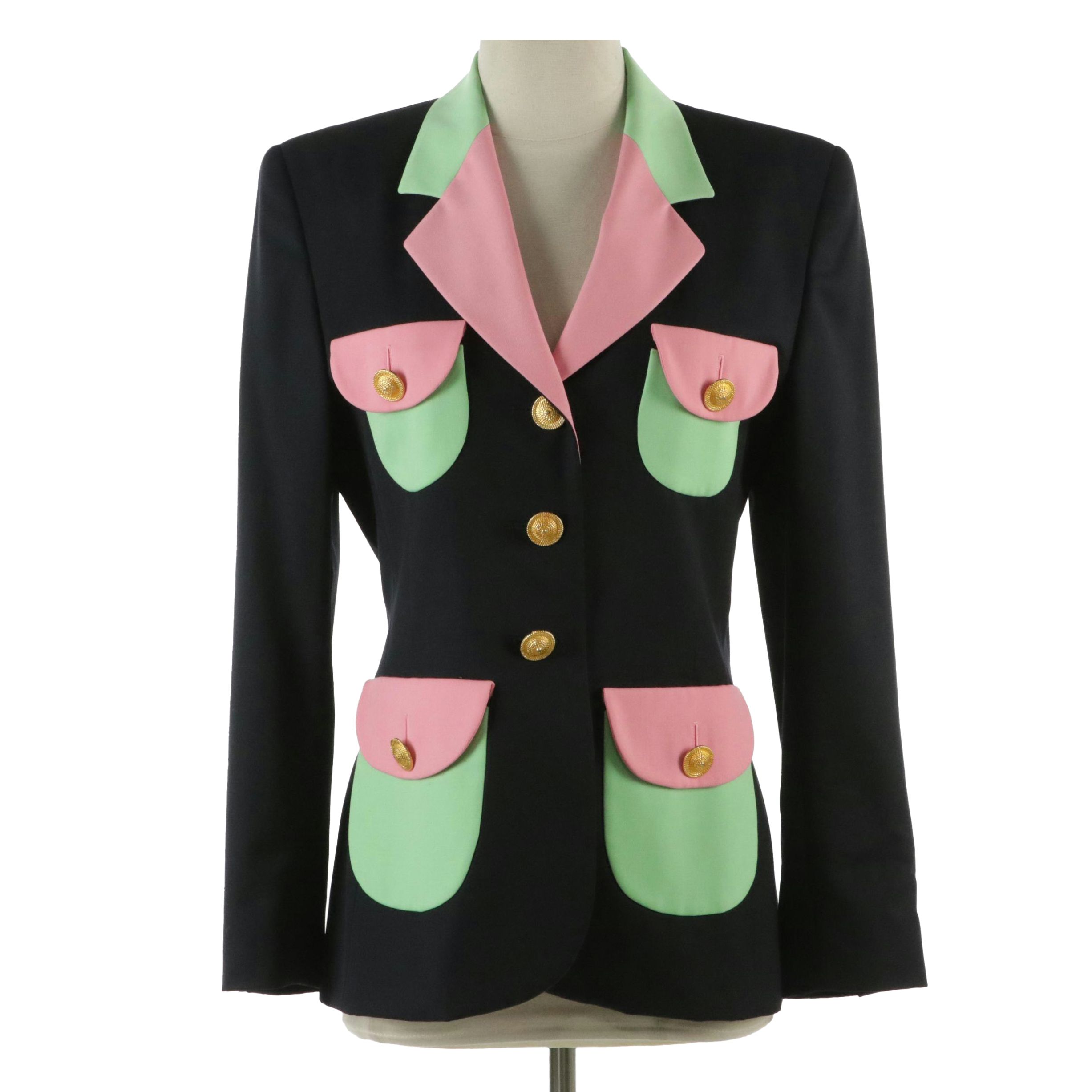 Escada by Margaretha Ley Color Block Three-Button Blazer
