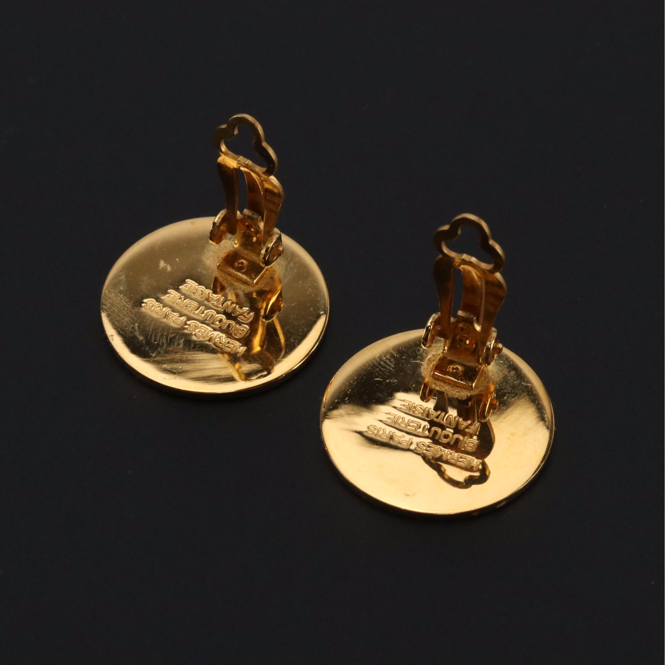 Hermès Clou de Selle Clip Earrings